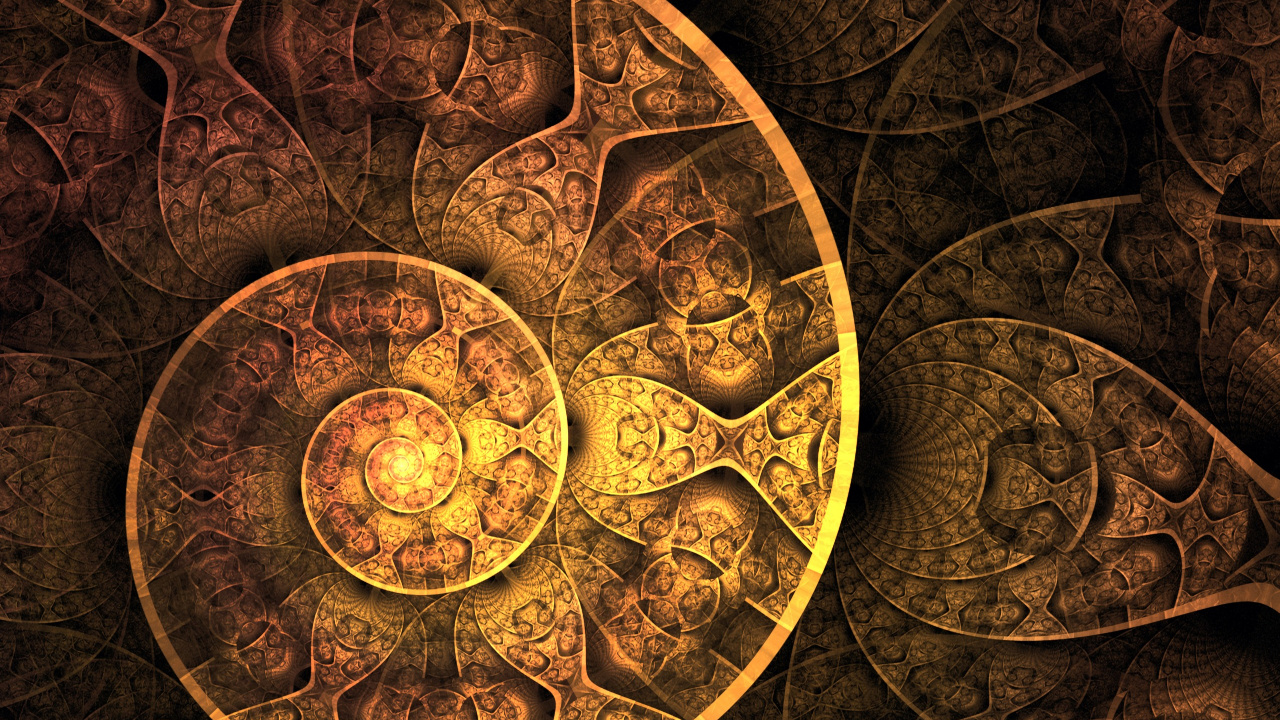 Braunes Und Schwarzes Rundes Wanddekor. Wallpaper in 1280x720 Resolution