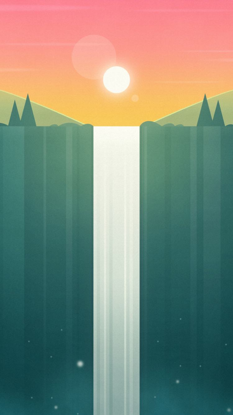 Animation, Landscape, Sunrise, Sunset, Horizon. Wallpaper in 750x1334 Resolution