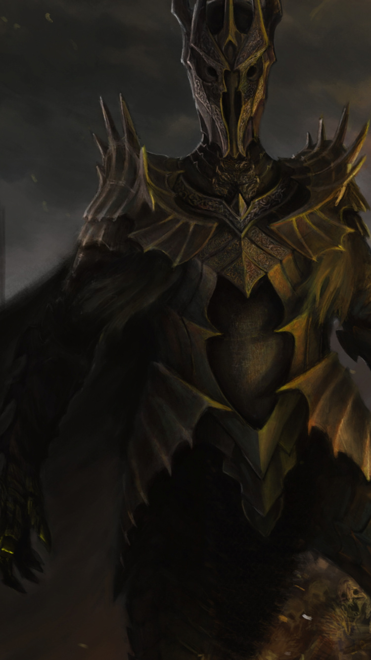 Schwarze Und Braune Drachenillustration. Wallpaper in 750x1334 Resolution