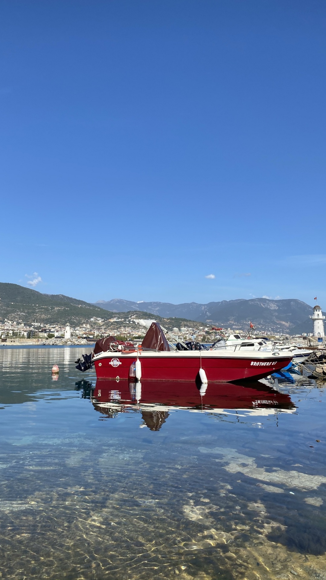 Reflection, Water, Watercraft, Boat, Mountain. Wallpaper in 1080x1920 Resolution