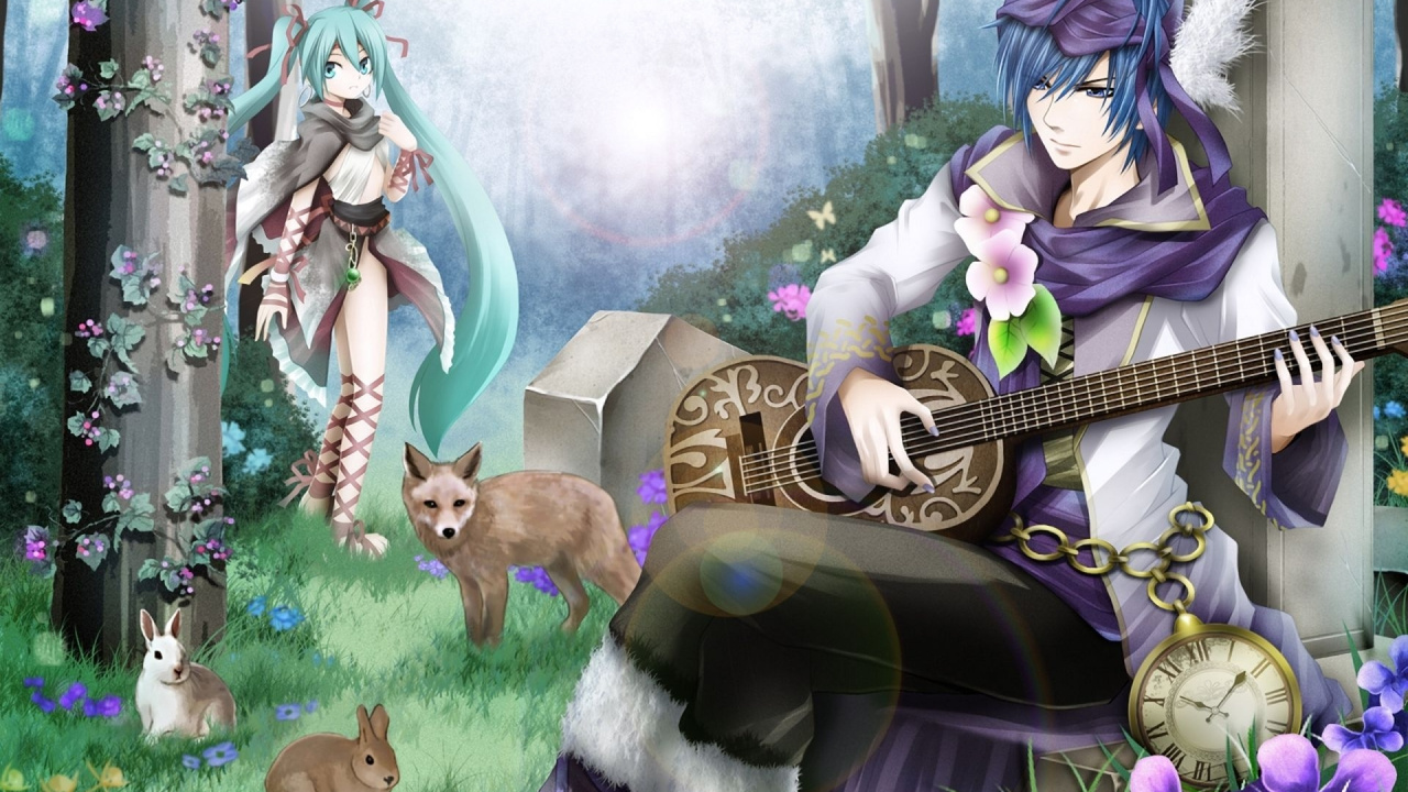 Femme en Robe Noire et Blanche Tenant Une Guitare Acoustique Marron. Wallpaper in 1280x720 Resolution