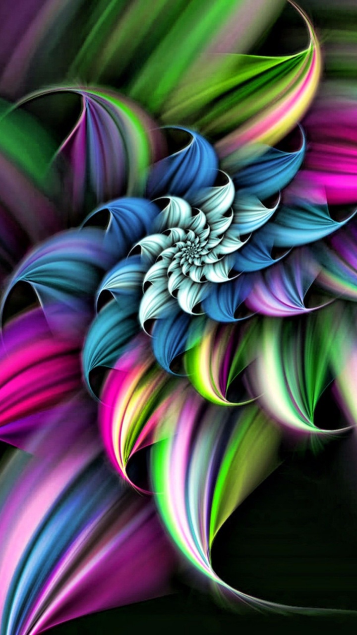 Illustration de Fleur Violette et Verte. Wallpaper in 720x1280 Resolution