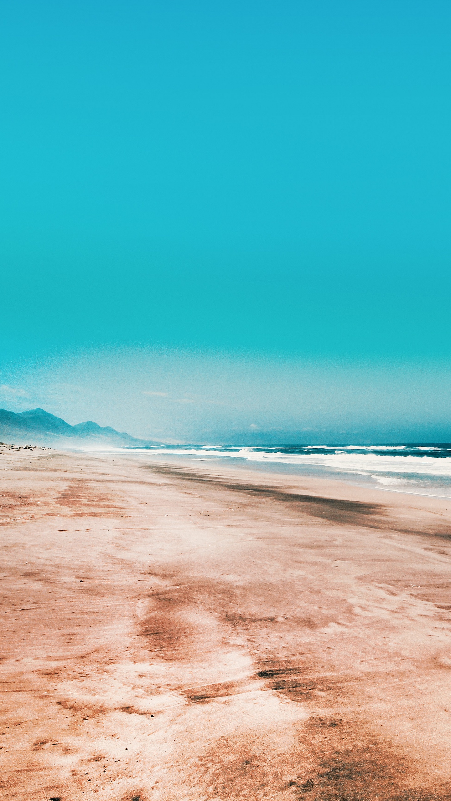 Beach, Shore, Sand, Blue, Sea. Wallpaper in 1440x2560 Resolution