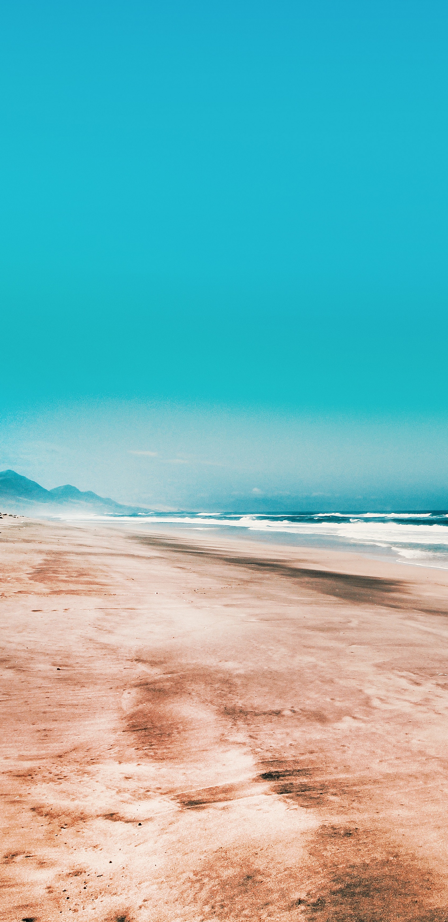 Beach, Shore, Sand, Blue, Sea. Wallpaper in 1440x2960 Resolution