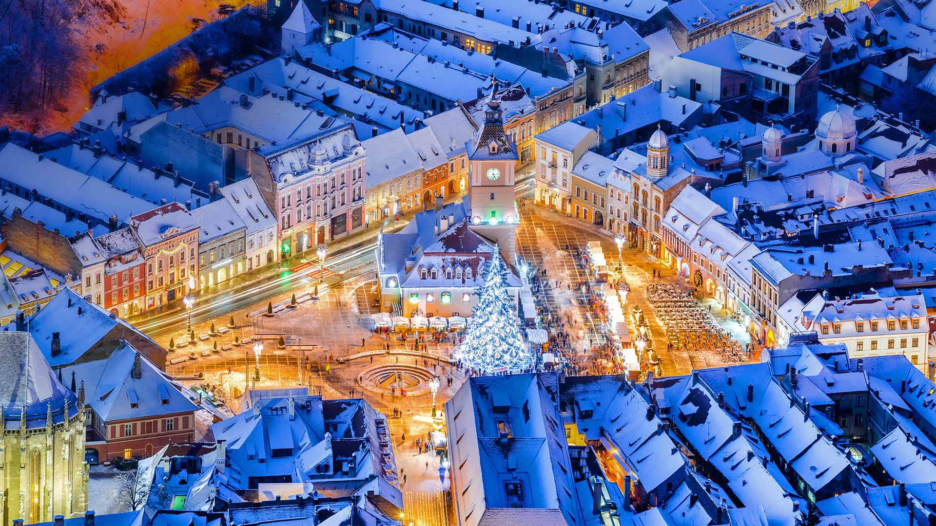 Brasov Romania Christmas, Braov City Hall, Sibiu, Christmas Market, Christmas Day. Wallpaper in 1920x1080 Resolution