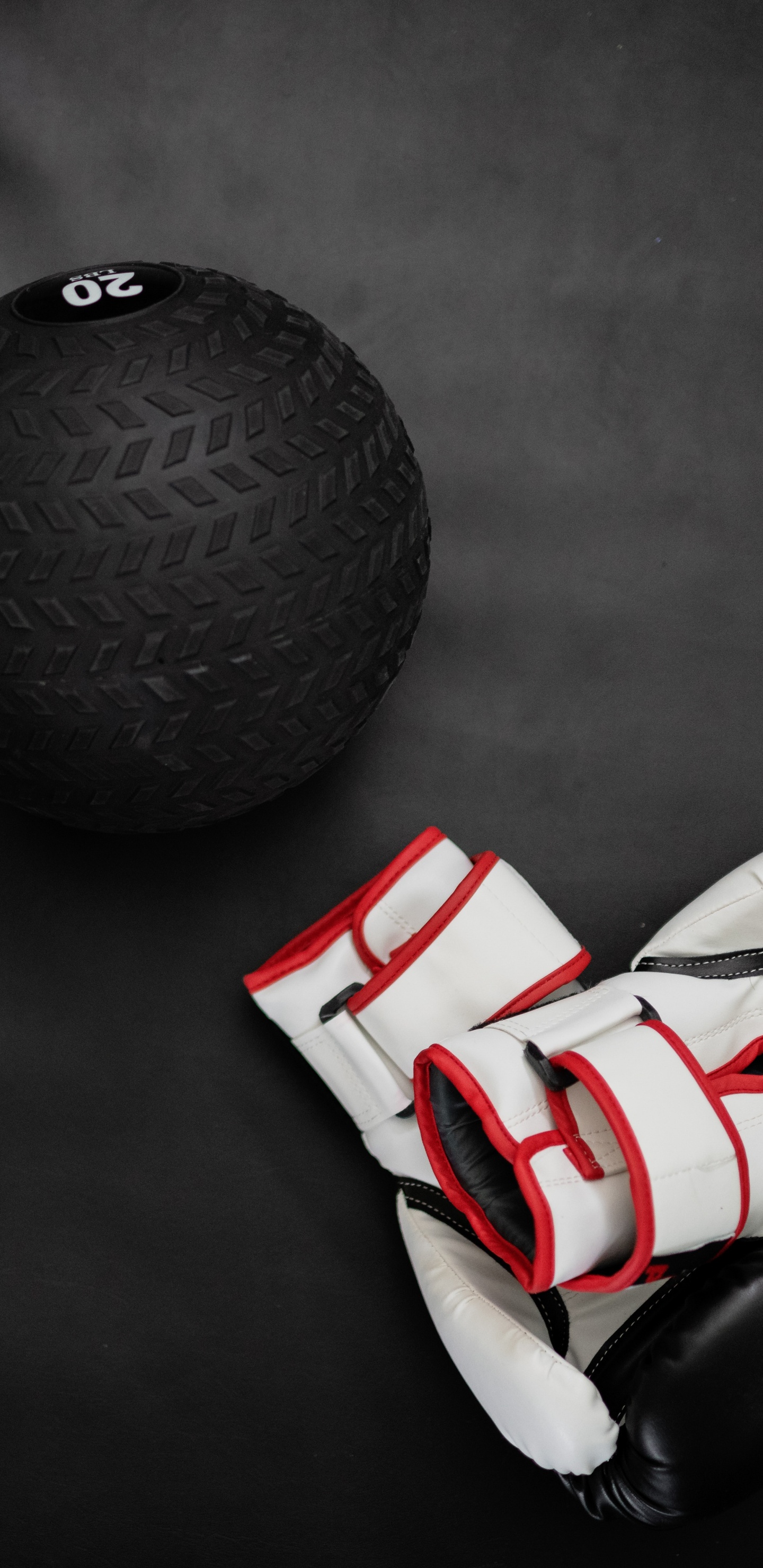 White and Red Soccer Ball Beside Black Ball. Wallpaper in 1440x2960 Resolution