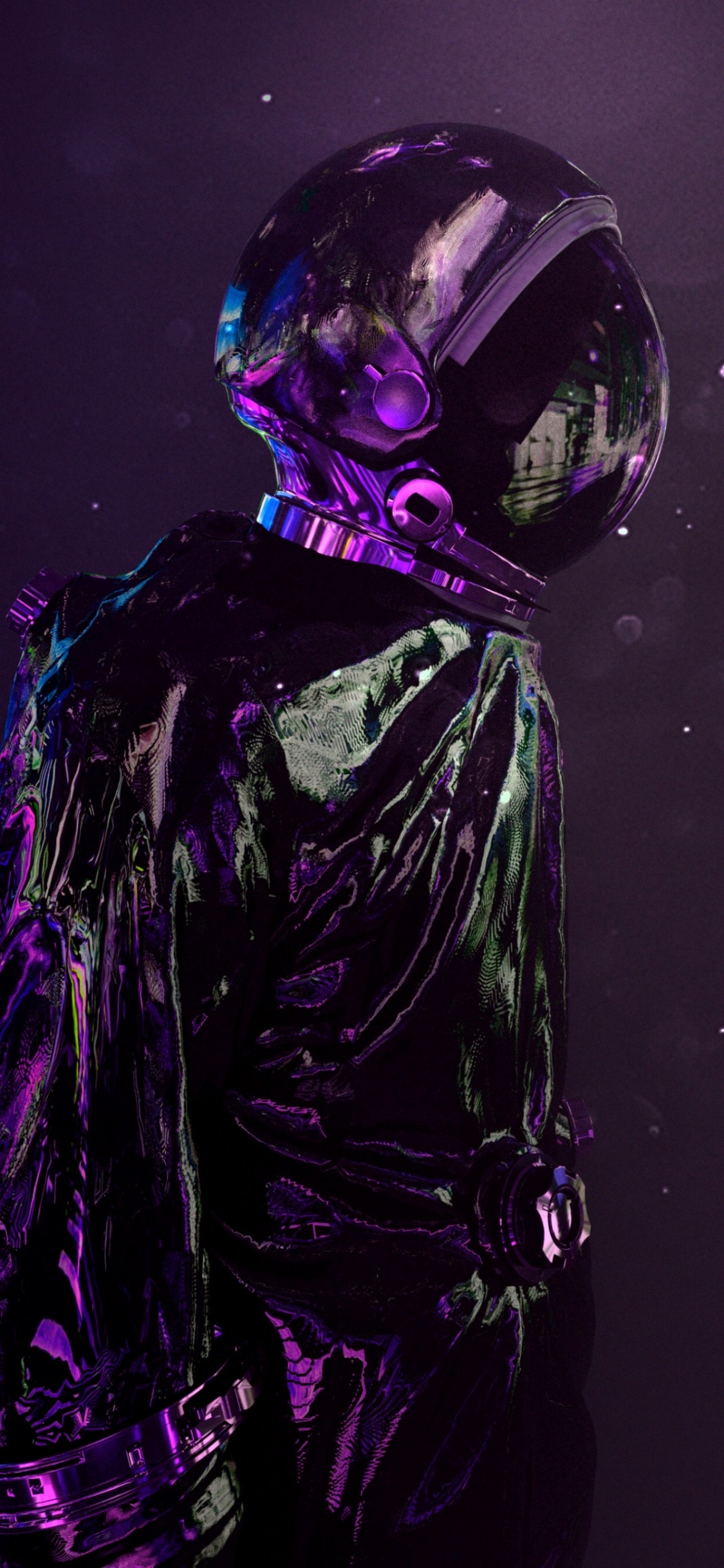 Darkness, Astronaut, Purple, Dress, Violet. Wallpaper in 1125x2436 Resolution