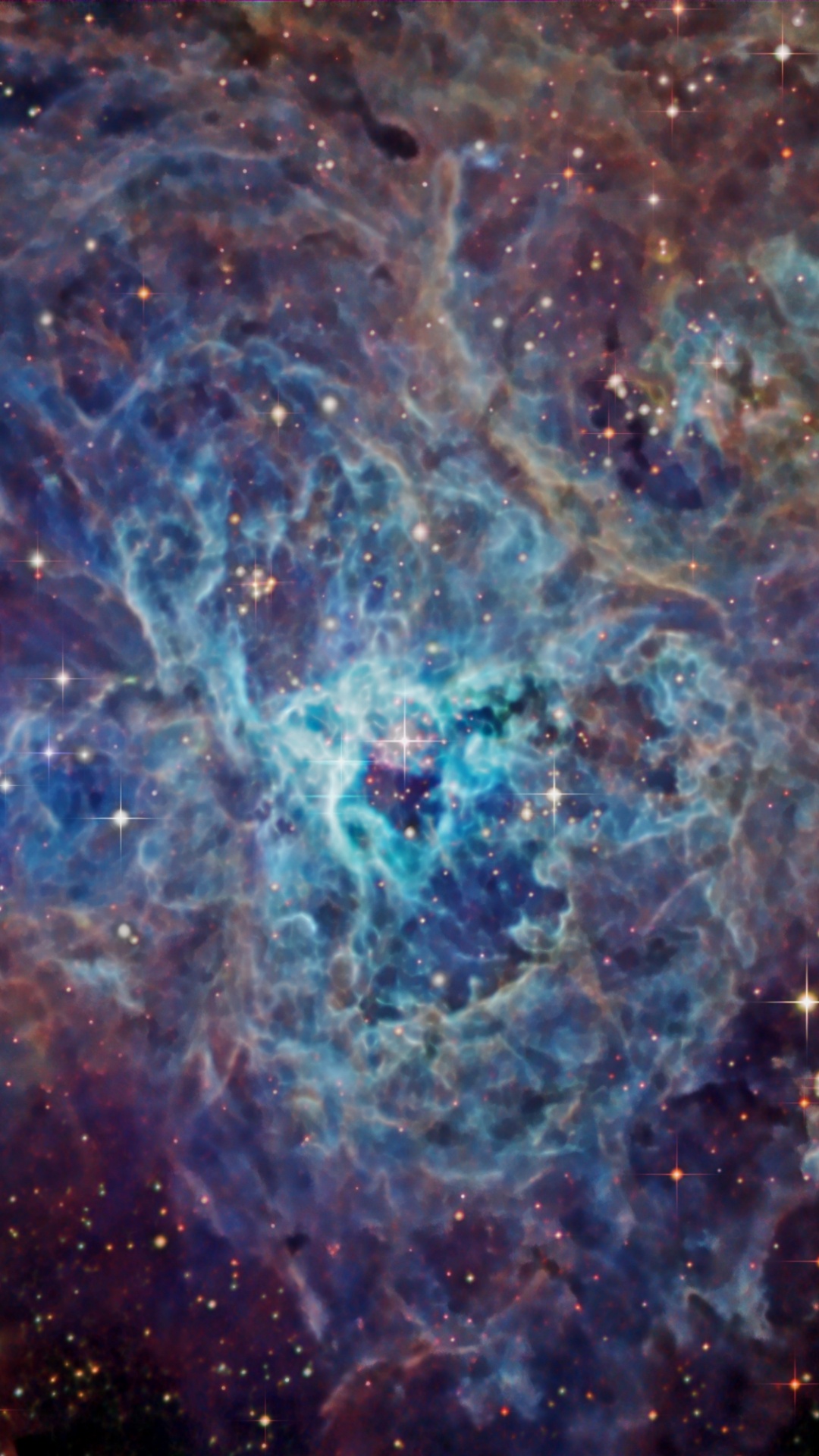 Blue and Black Galaxy Illustration. Wallpaper in 1080x1920 Resolution