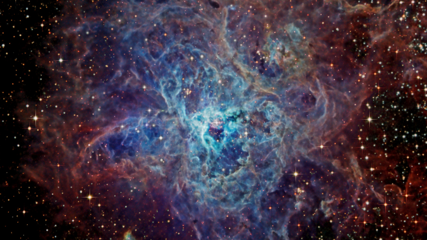 Blue and Black Galaxy Illustration. Wallpaper in 1366x768 Resolution