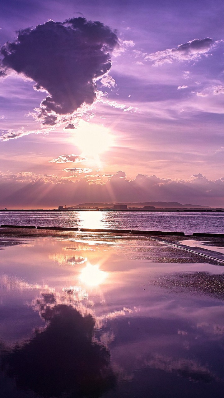 Body of Water Under Blue Sky During Sunset. Wallpaper in 720x1280 Resolution