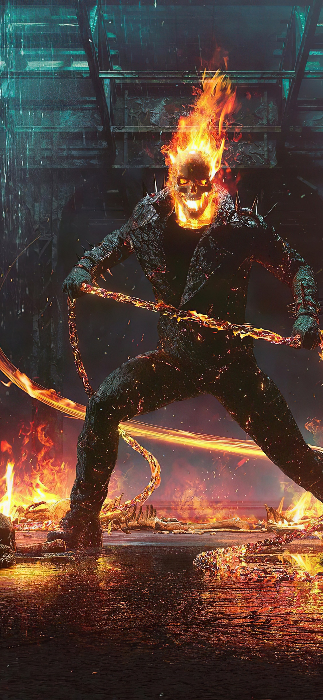 Ghost Rider, Marvel Comics, Batman 2016-111, Johnathon Blaze, Iron Man. Wallpaper in 1125x2436 Resolution