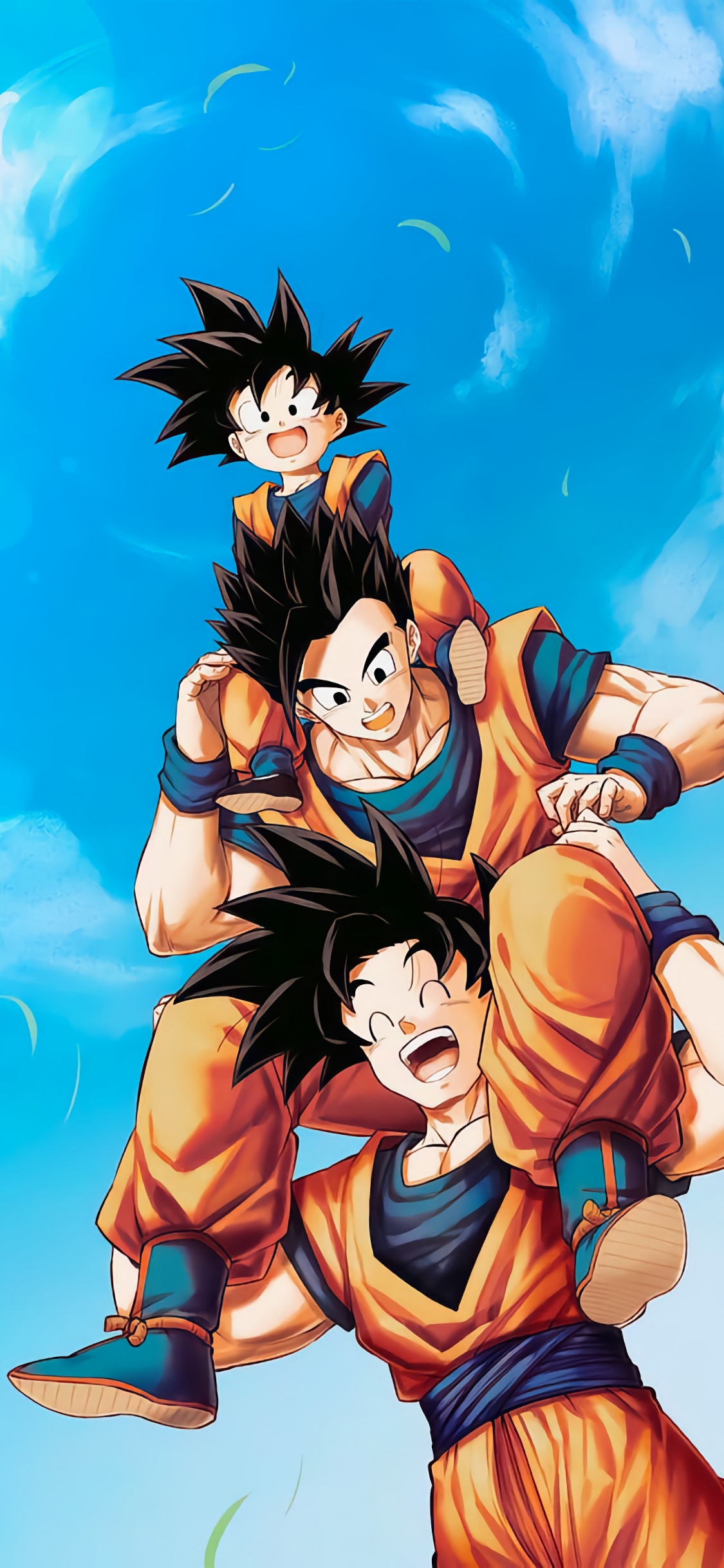 Goku Gohan Und Goten, Goten, Son-goku, Son Gohan, Badehose. Wallpaper in 1125x2436 Resolution