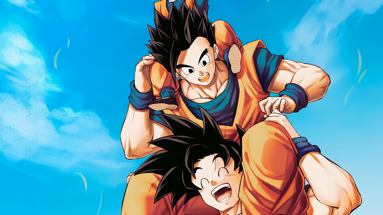 Goku Gohan Und Goten, Goten, Son-goku, Son Gohan, Badehose. Wallpaper in 1280x720 Resolution