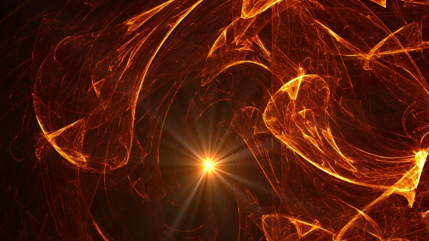 Orange and Black Light Streaks. Wallpaper in 1366x768 Resolution