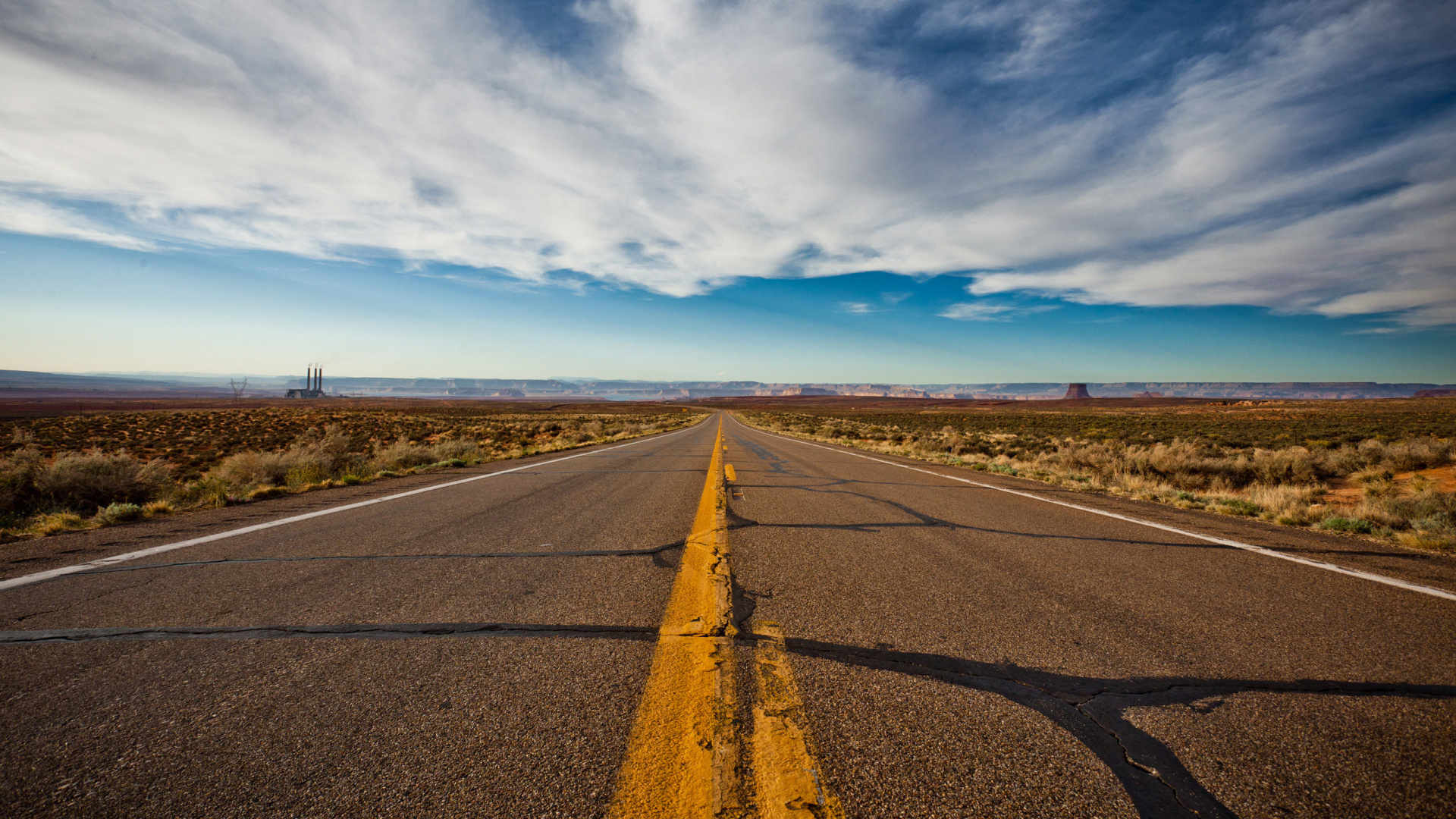 Gray Asphalt Road Under Blue Sky During Daytime. Wallpaper in 1920x1080 Resolution