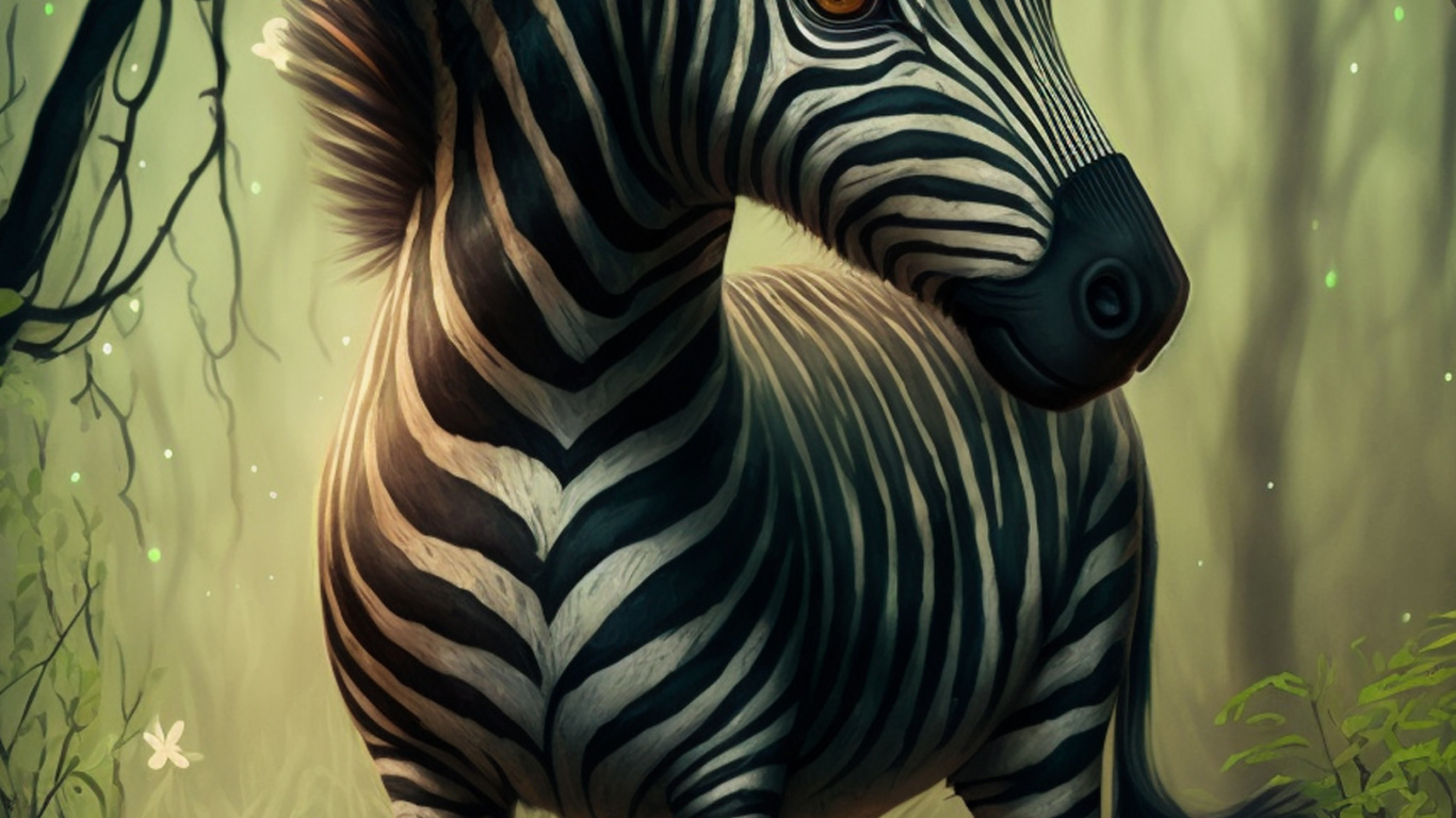 Zebra, Visual Arts, Zeichnung, Gras, Kitz. Wallpaper in 1366x768 Resolution