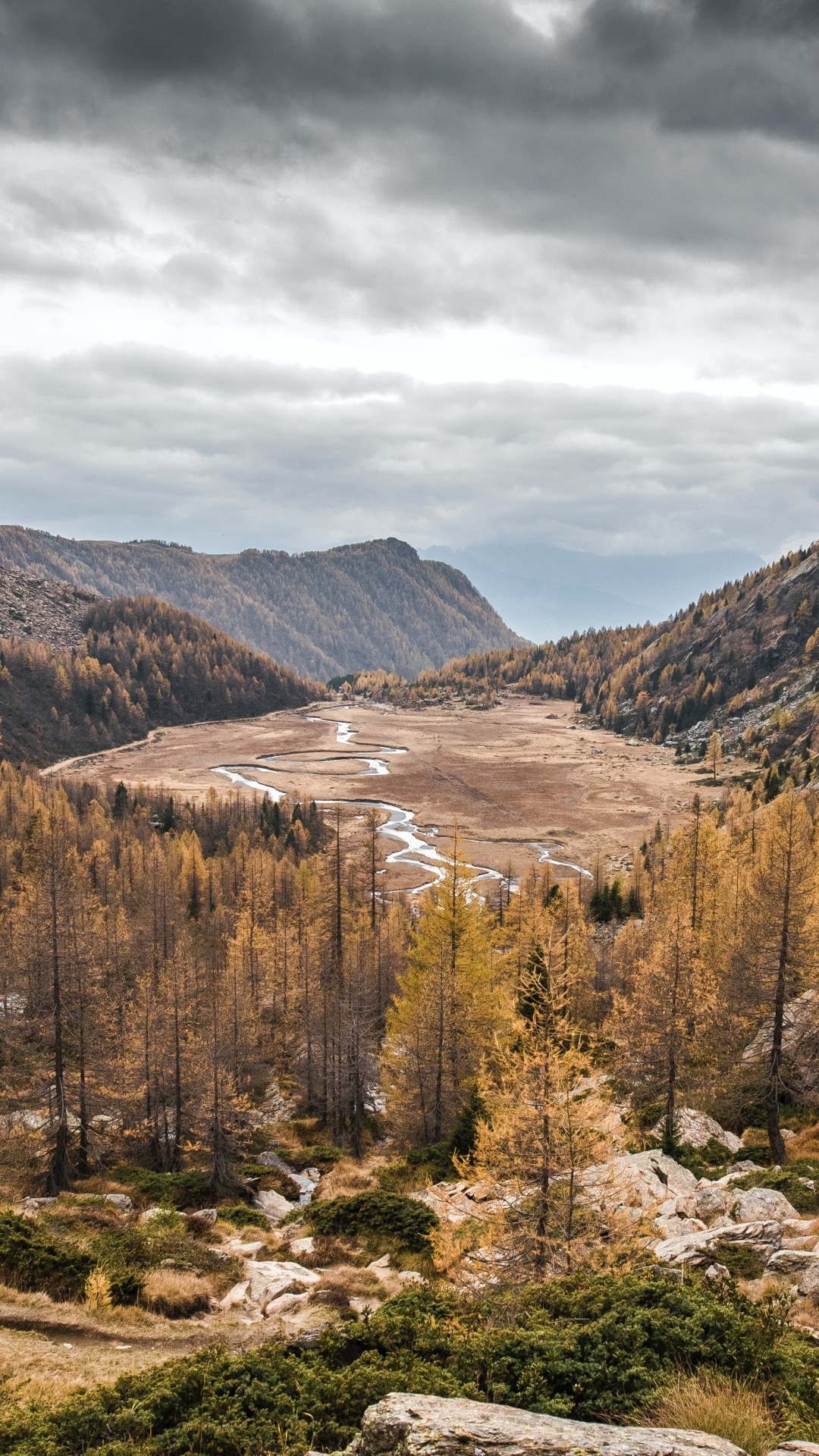 Mountain, Nature, Valley, Landscape, River. Wallpaper in 1080x1920 Resolution