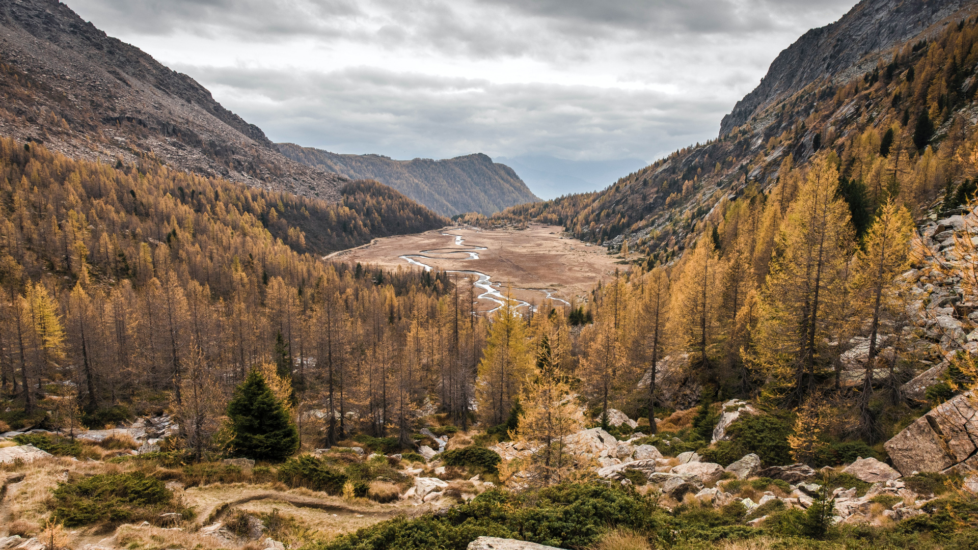 Mountain, Nature, Valley, Landscape, River. Wallpaper in 1920x1080 Resolution