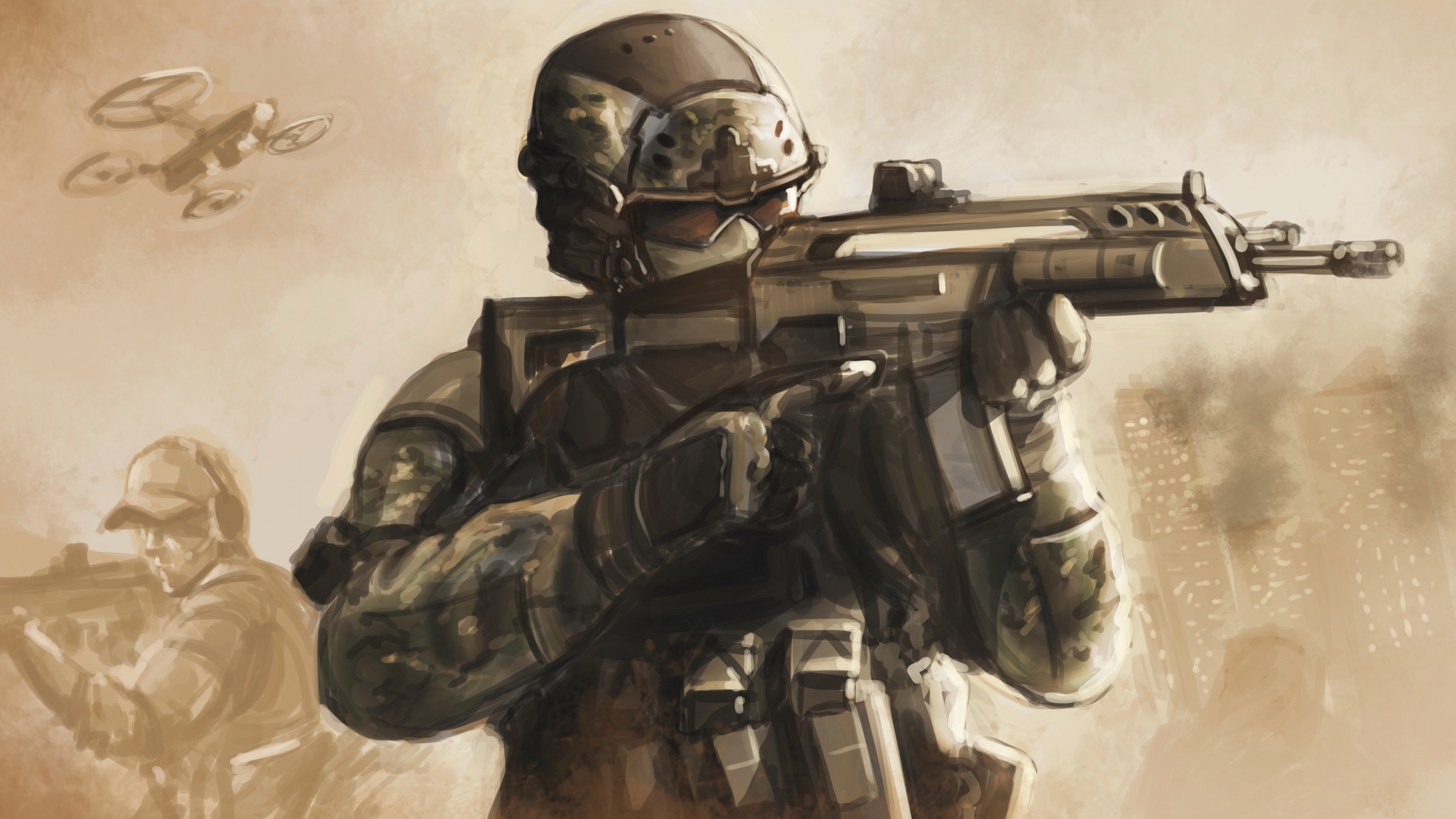 Soldier, Gun, Military Organization, Military, Call of Duty Black Ops. Wallpaper in 3840x2160 Resolution