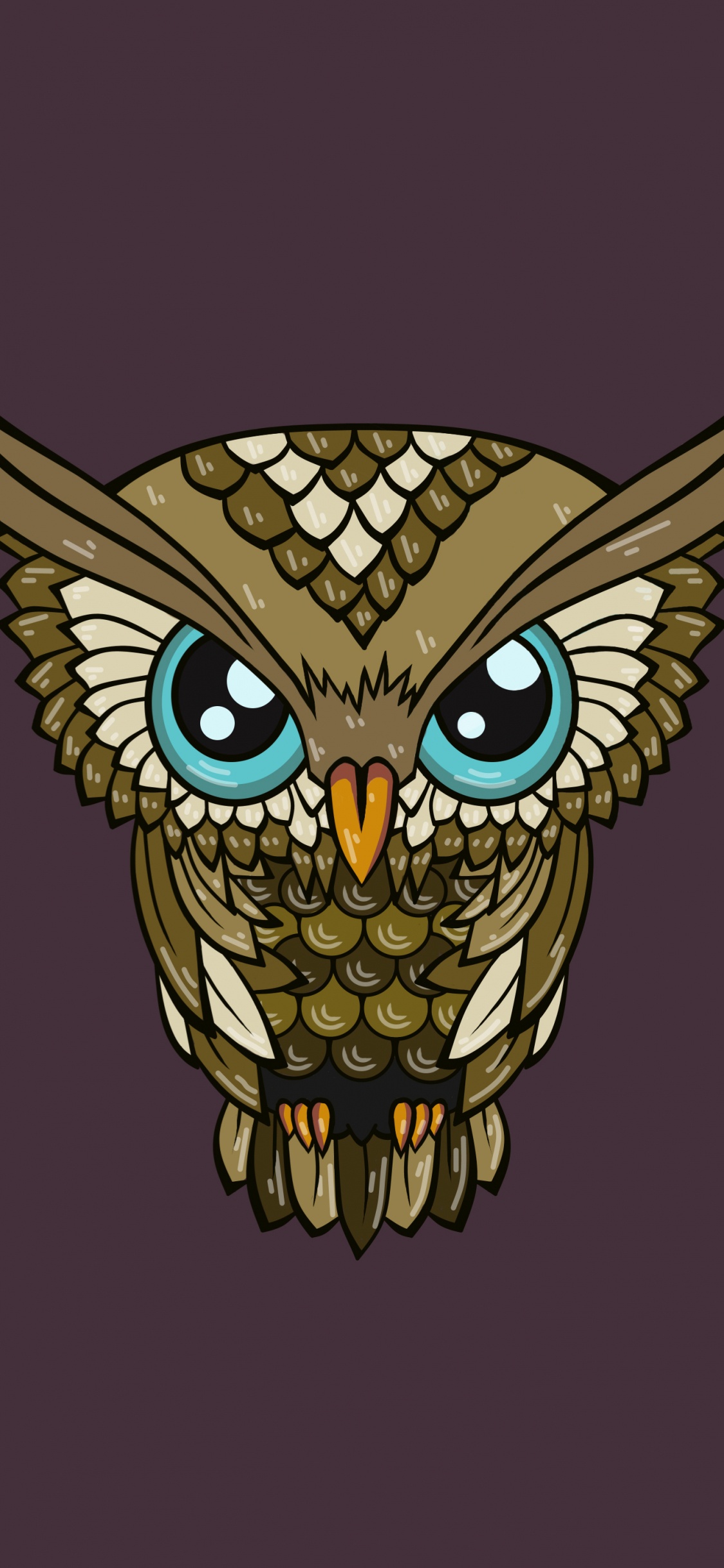 Gelbe Und Schwarze Katzenillustration. Wallpaper in 1125x2436 Resolution