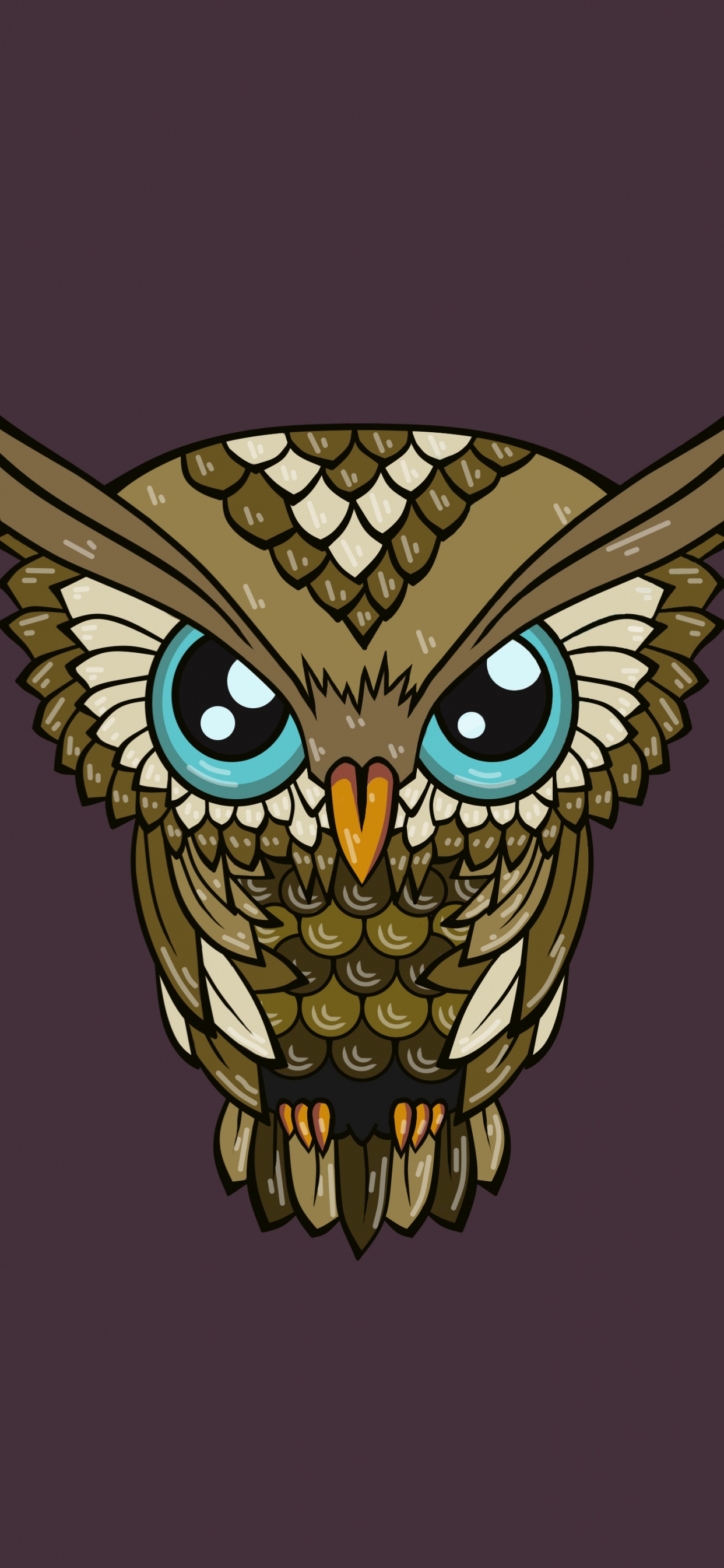 Gelbe Und Schwarze Katzenillustration. Wallpaper in 1242x2688 Resolution