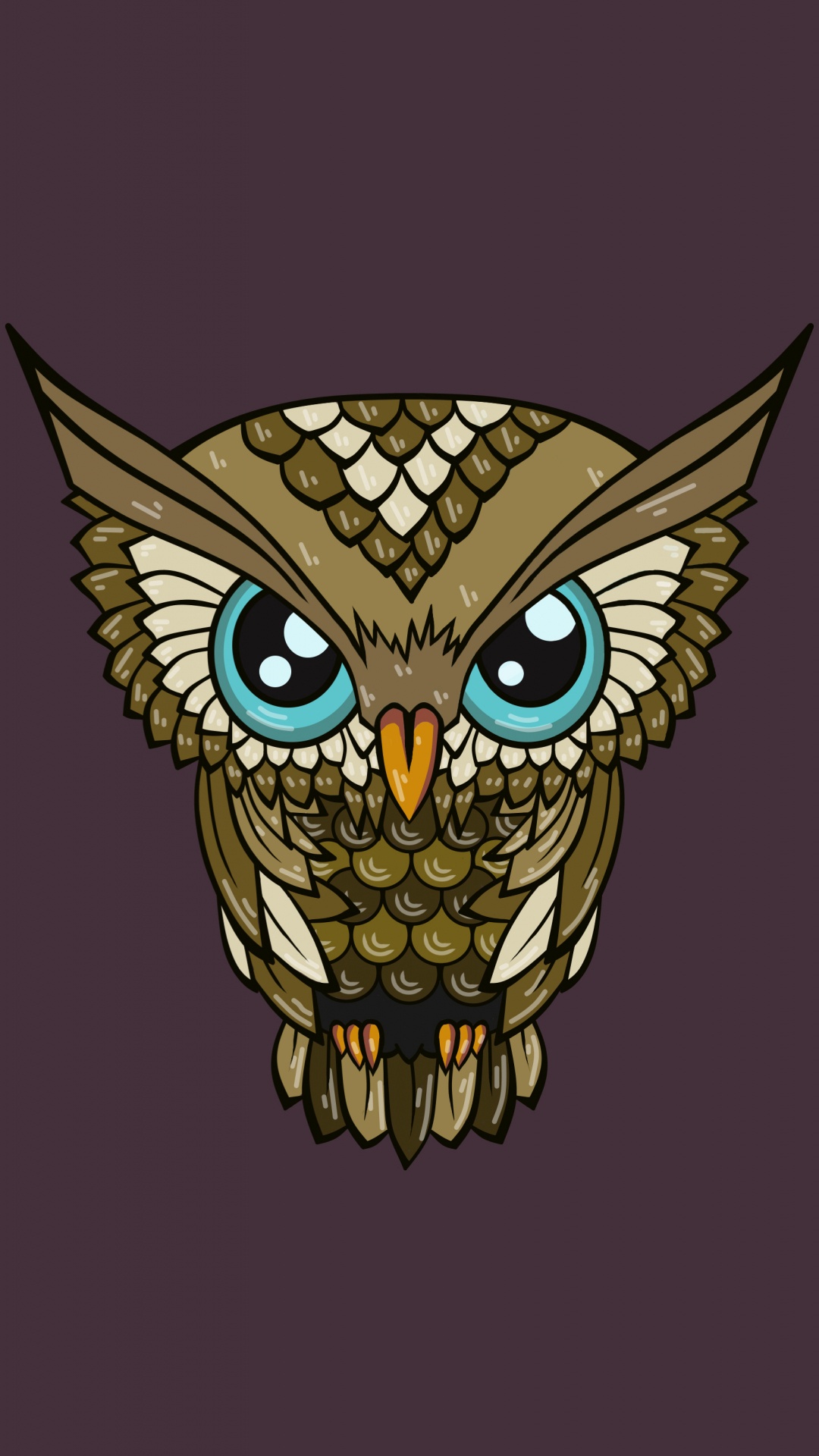 Illustration de Chat Jaune et Noir. Wallpaper in 1080x1920 Resolution