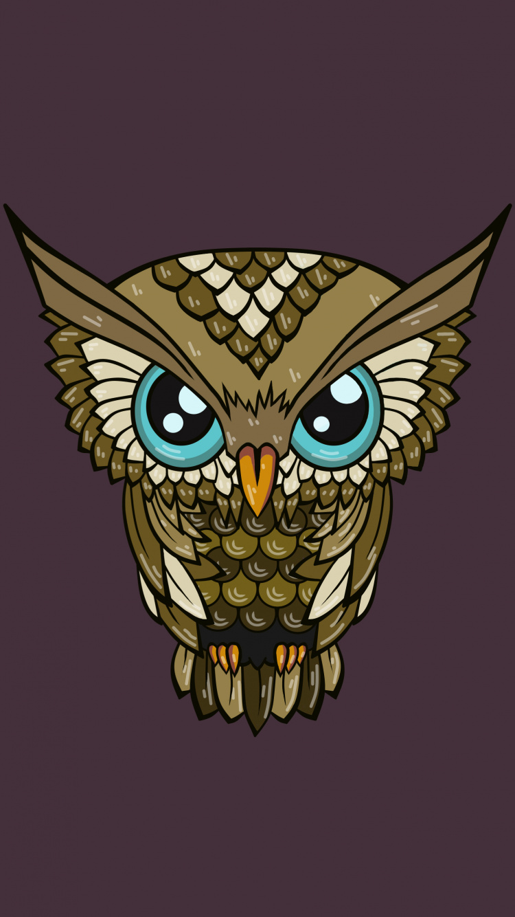 Illustration de Chat Jaune et Noir. Wallpaper in 750x1334 Resolution