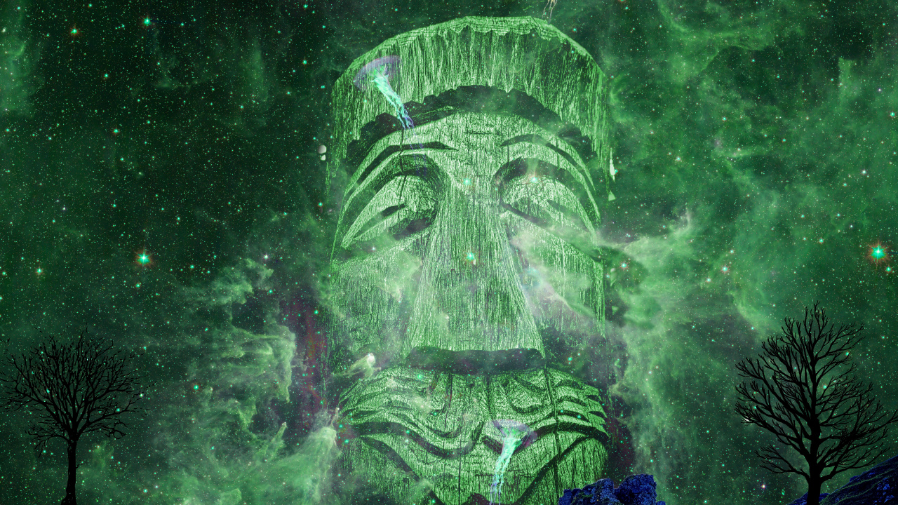 Green and Purple Water Fountain. Wallpaper in 1280x720 Resolution