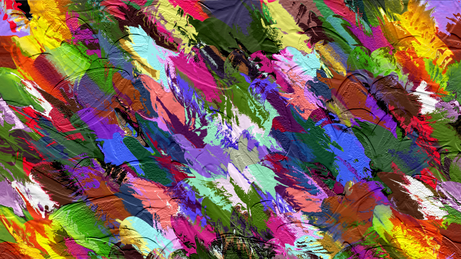 Purple Orange and Yellow Abstract Painting. Wallpaper in 1920x1080 Resolution