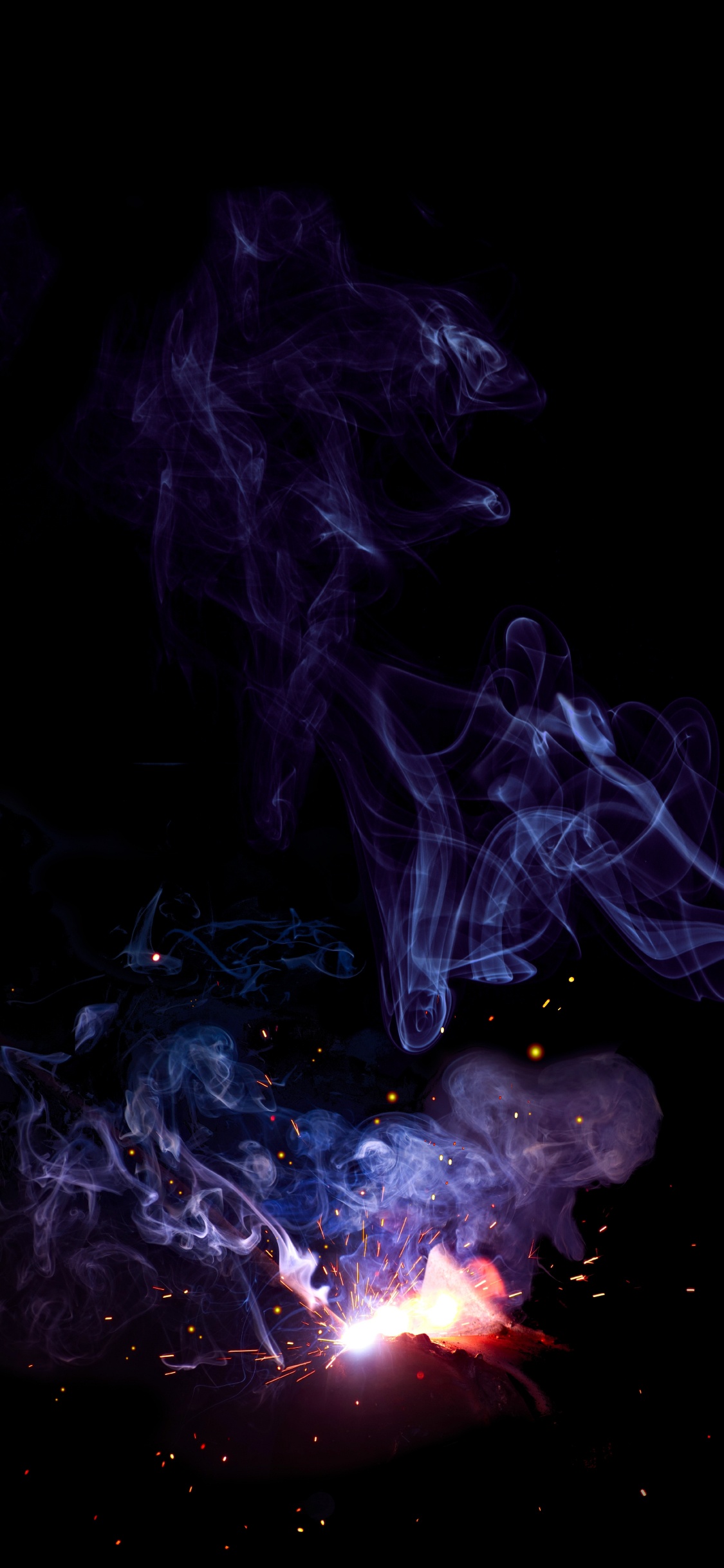 Blue and White Smoke Illustration. Wallpaper in 1125x2436 Resolution