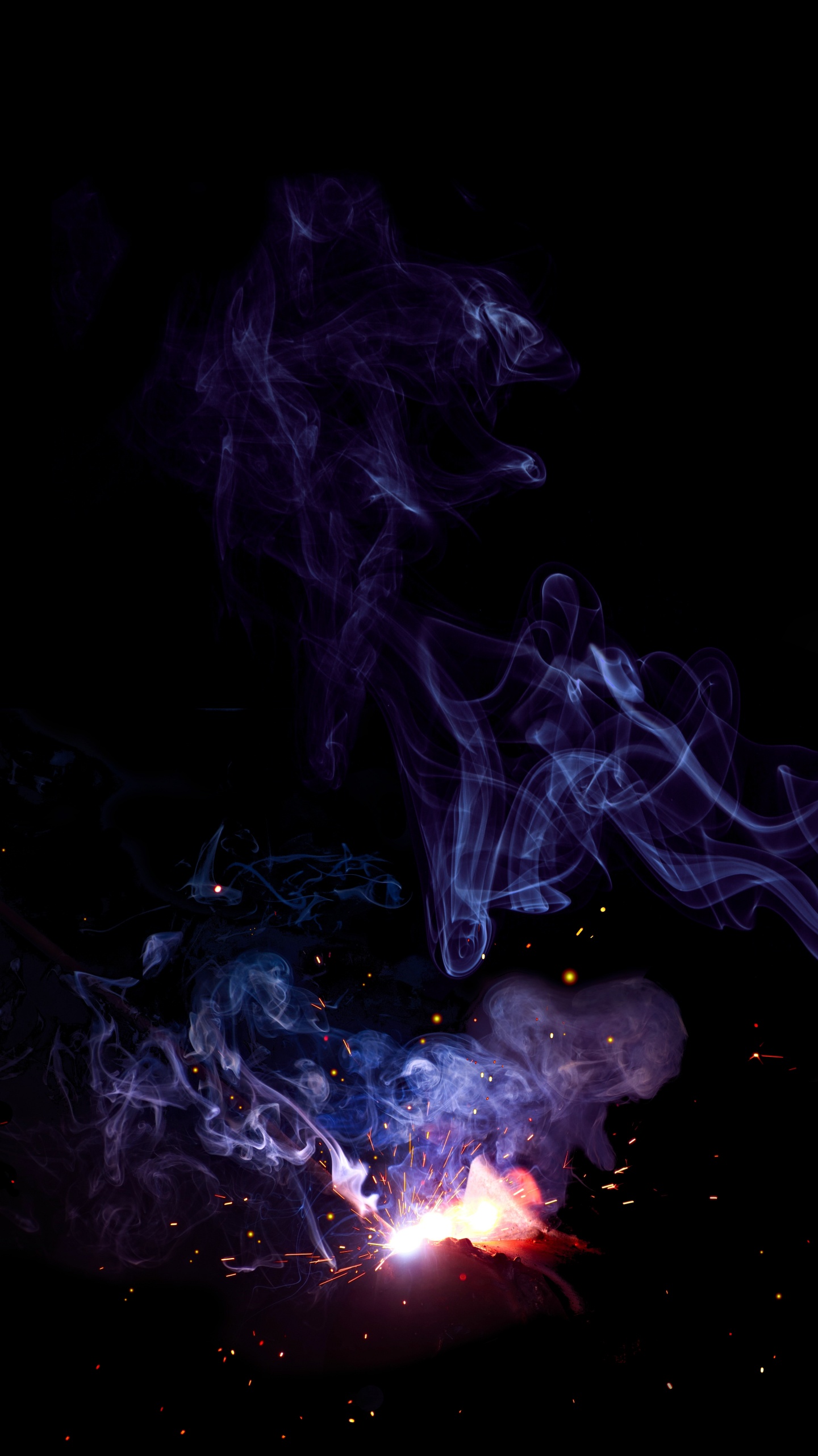 Blue and White Smoke Illustration. Wallpaper in 1440x2560 Resolution