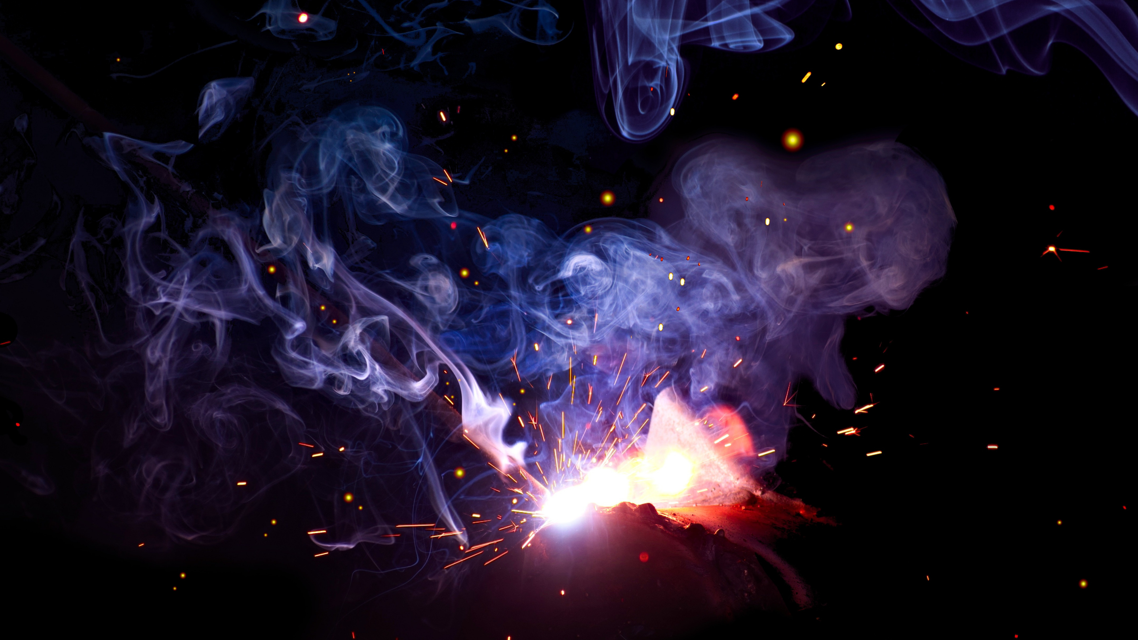 Illustration de Fumée Bleue et Blanche. Wallpaper in 3840x2160 Resolution