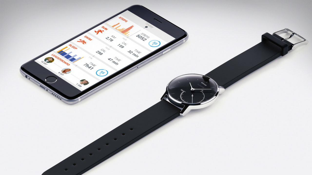 Iphone 6 Plateado al Lado Del Reloj Analógico Redondo Negro. Wallpaper in 1280x720 Resolution