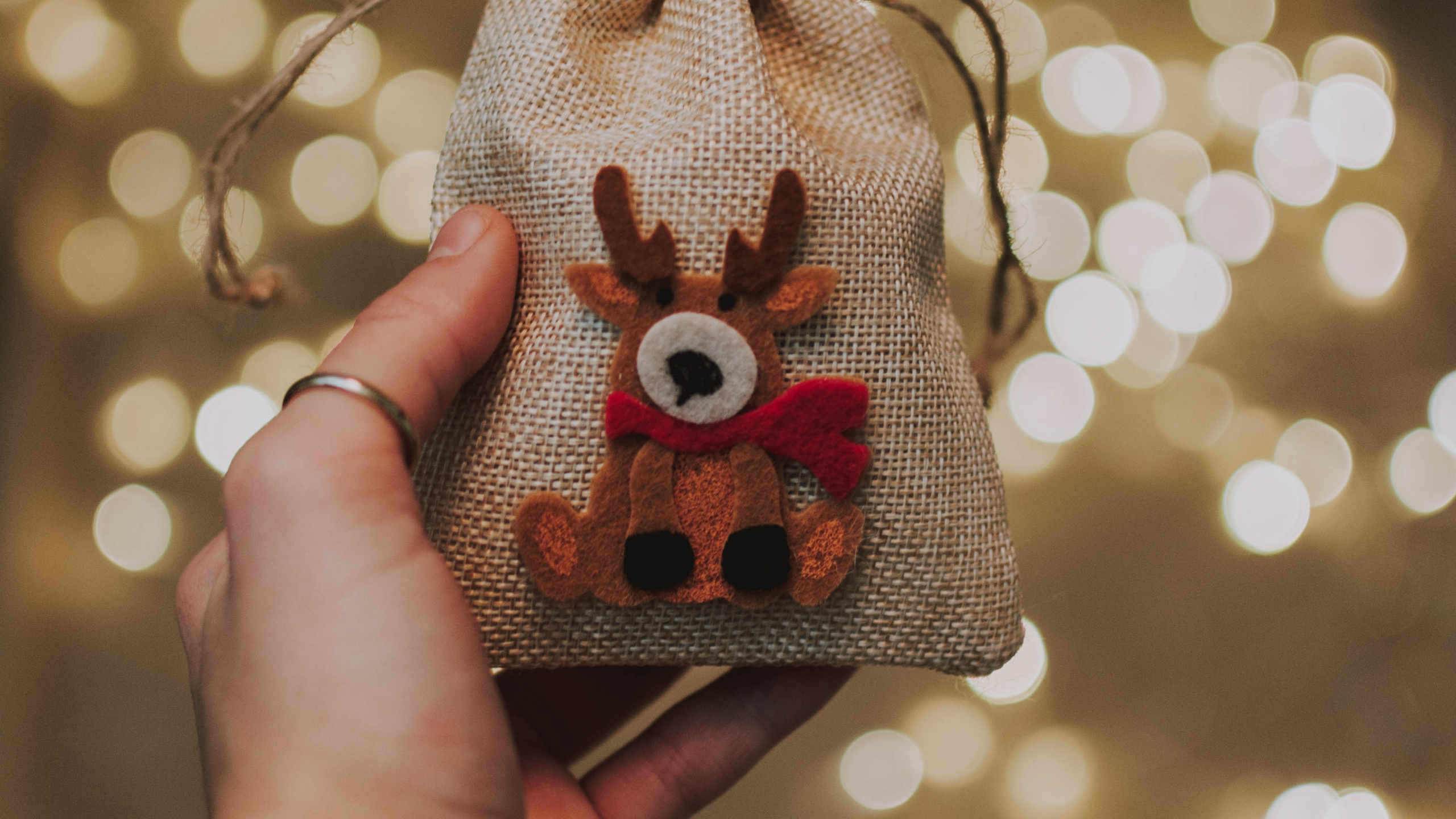 Persona Con Gorro de Lana Gris y Rojo. Wallpaper in 2560x1440 Resolution