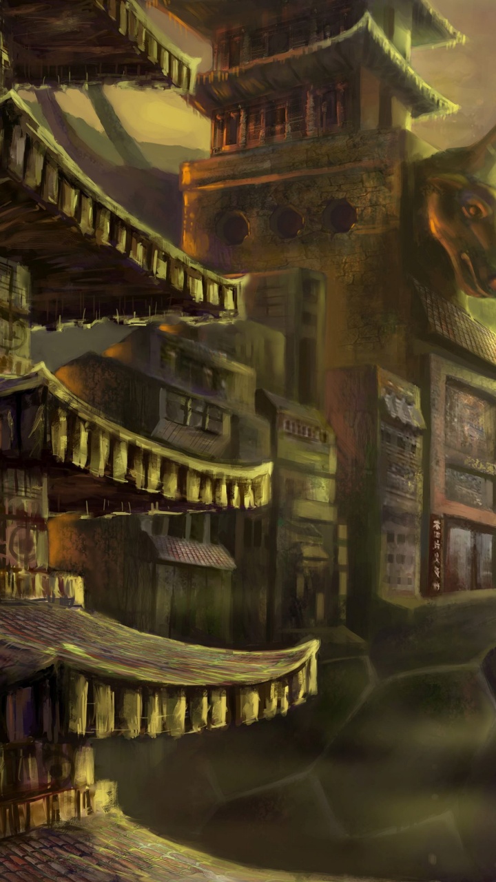 Brown Wooden Chair Near Brown Wooden Table Painting. Wallpaper in 720x1280 Resolution