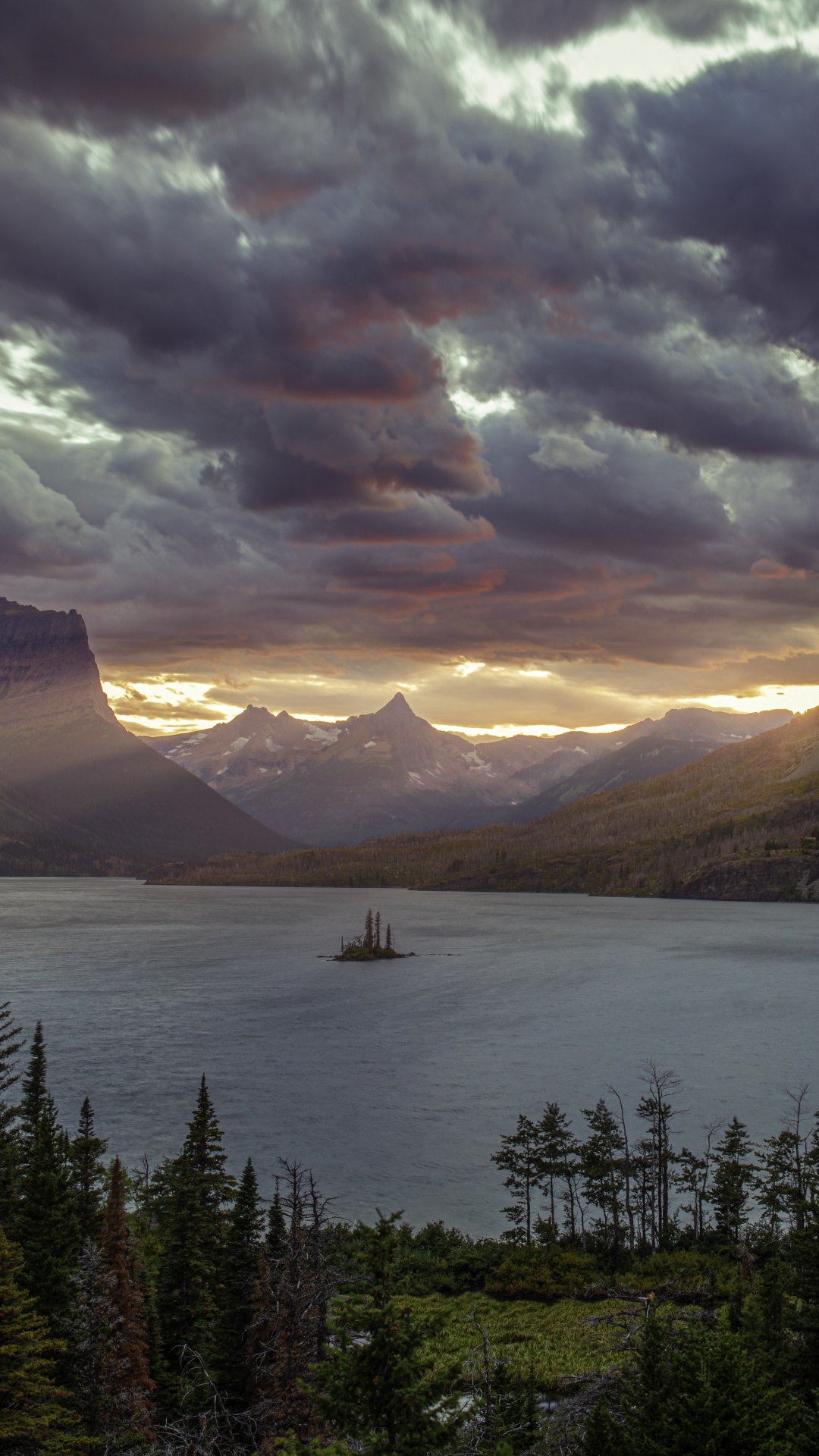 le Parc National de Glacier, Sainte-Marie-Lac, le Parc National De, Parc, Glacier. Wallpaper in 1080x1920 Resolution