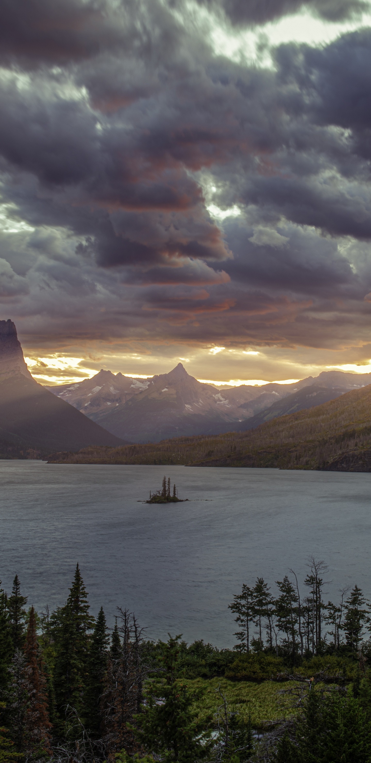 le Parc National de Glacier, Sainte-Marie-Lac, le Parc National De, Parc, Glacier. Wallpaper in 1440x2960 Resolution