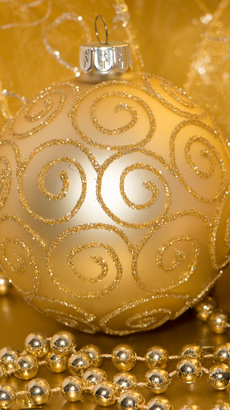 Christmas Ornament, Weihnachten, Weihnachtsdekoration, Gold, Dekor. Wallpaper in 750x1334 Resolution