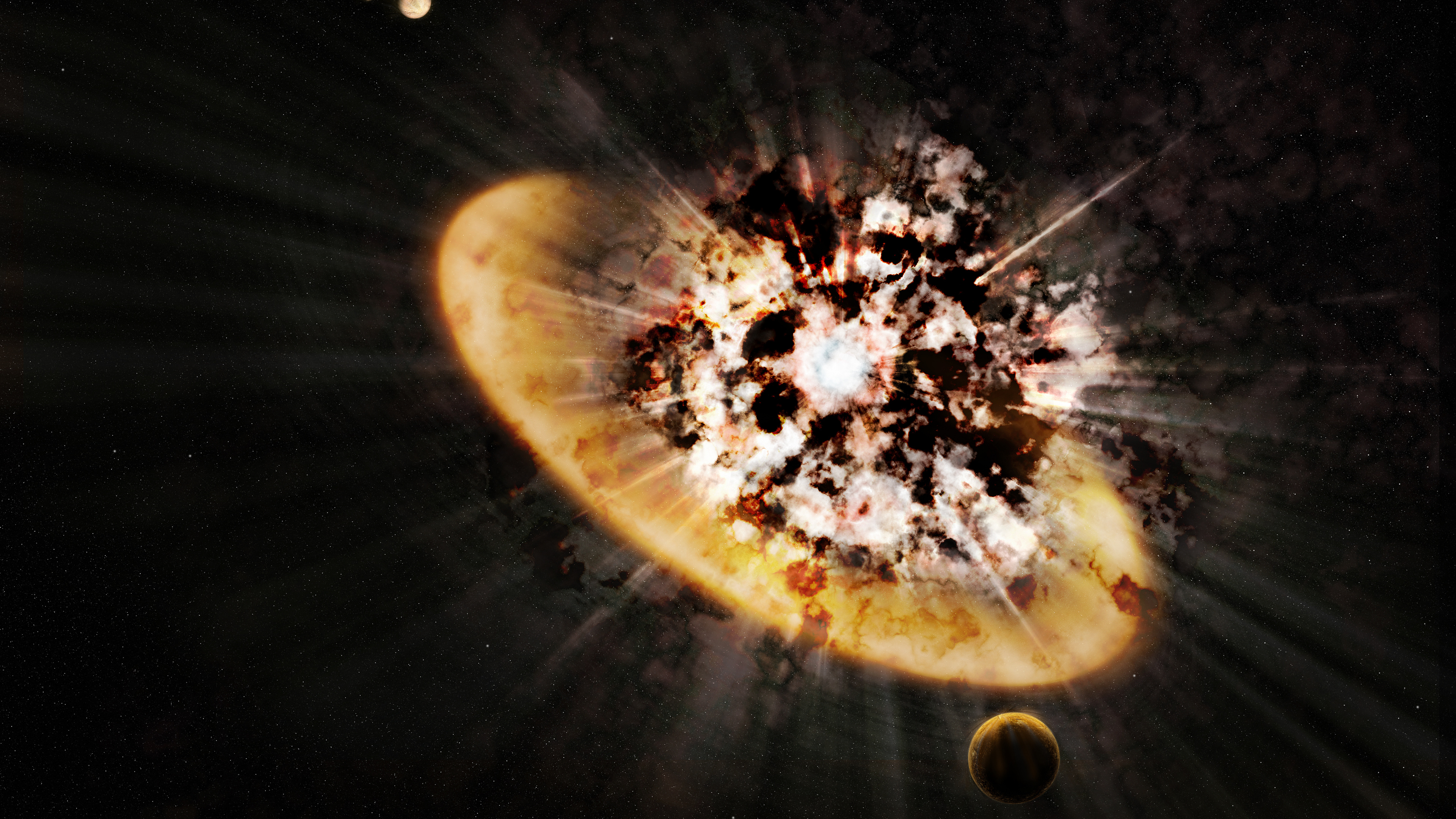 Braunes Und Schwarzes Rundes Licht. Wallpaper in 3840x2160 Resolution