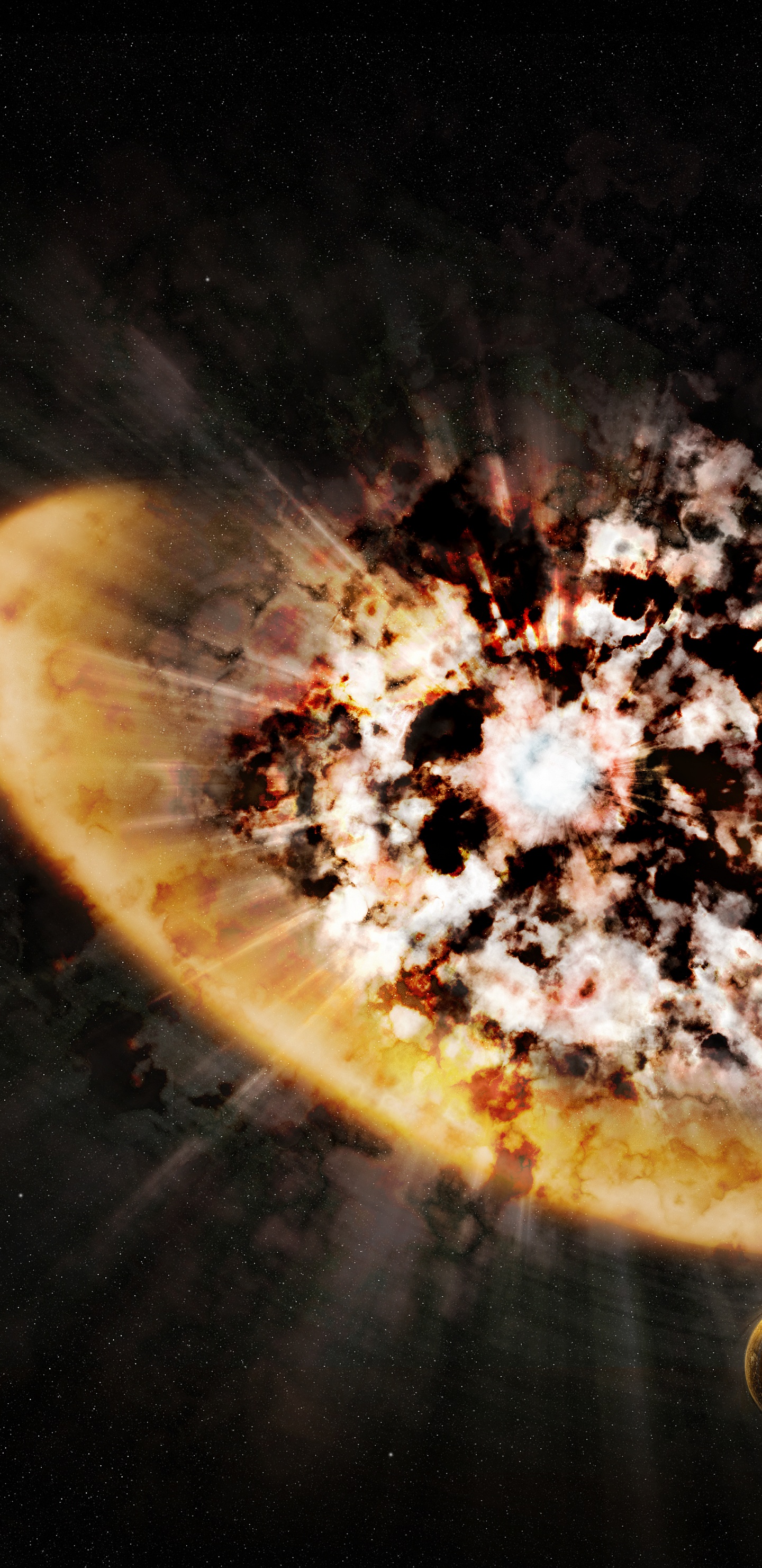 Brown and Black Round Light. Wallpaper in 1440x2960 Resolution