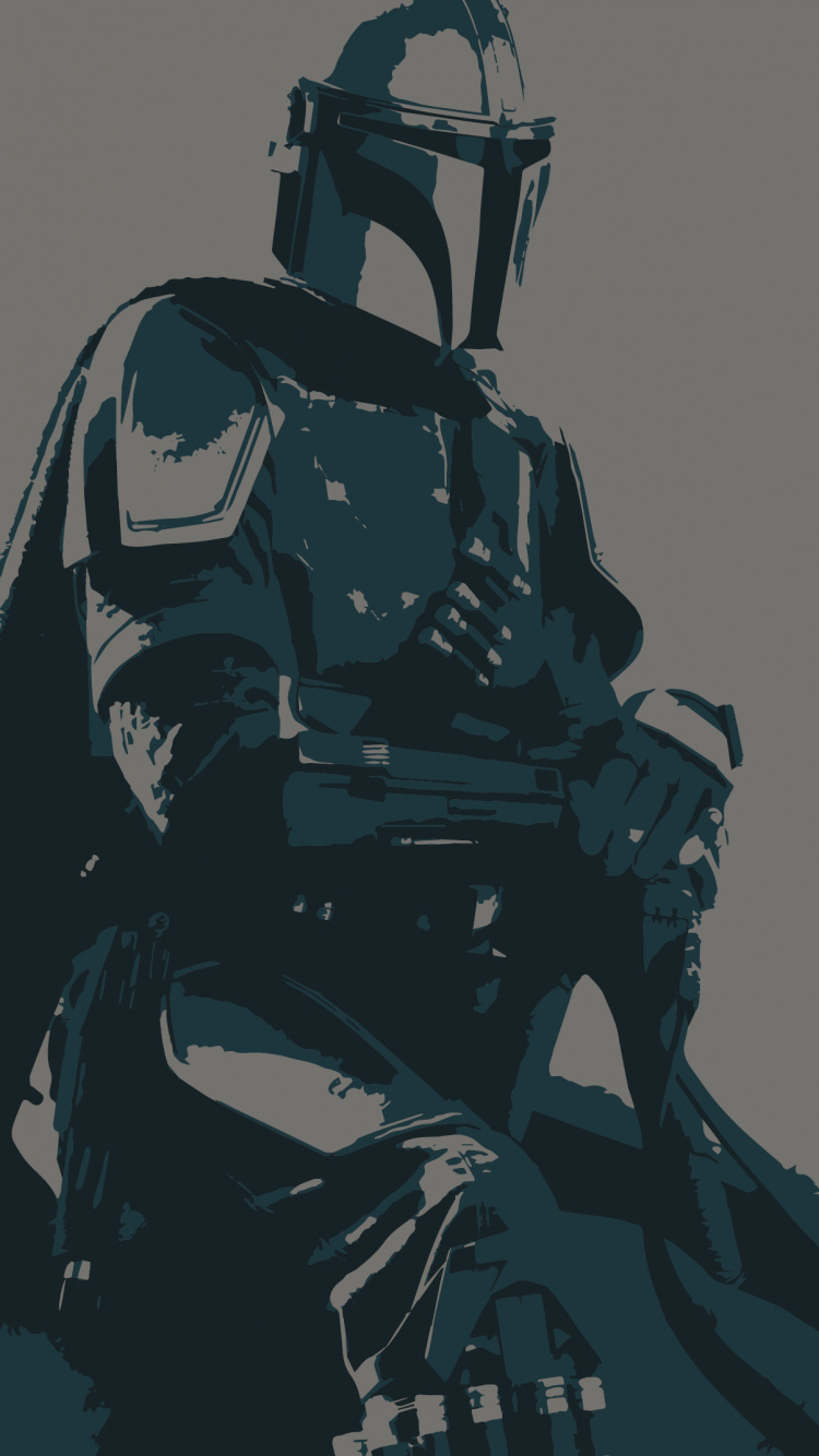 Star Wars, The Mandalorian, Art, Illustration, Dessin. Wallpaper in 750x1334 Resolution