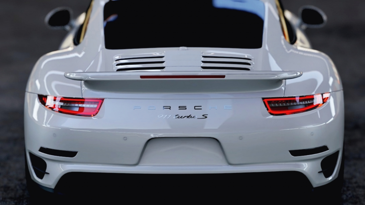 Porsche 911 Blanche Sur Route Pendant la Journée. Wallpaper in 1280x720 Resolution