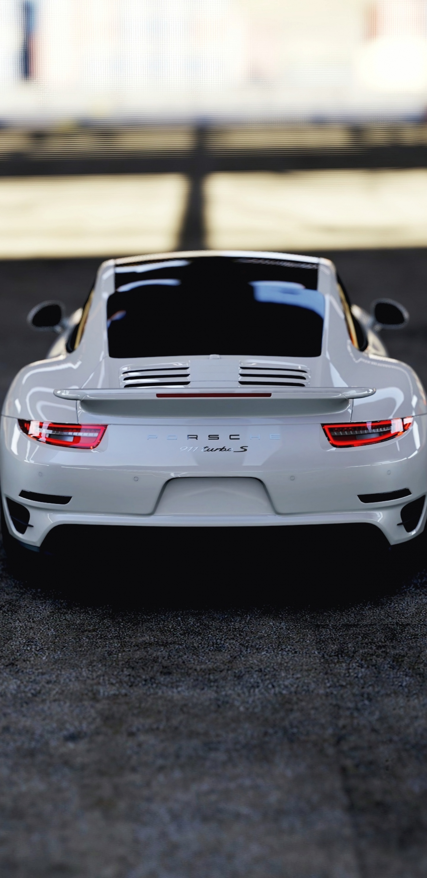 Porsche 911 Blanche Sur Route Pendant la Journée. Wallpaper in 1440x2960 Resolution