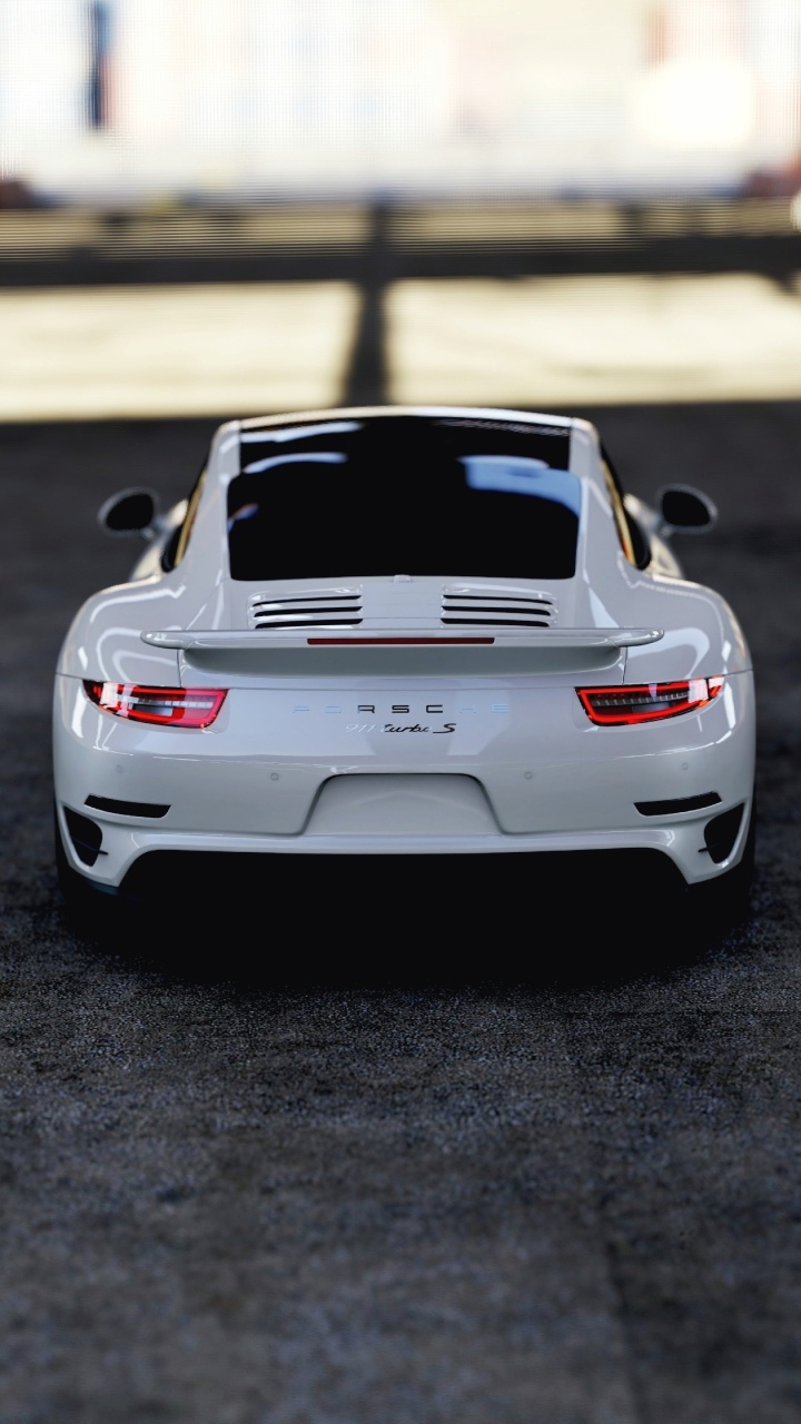 Porsche 911 Blanche Sur Route Pendant la Journée. Wallpaper in 720x1280 Resolution