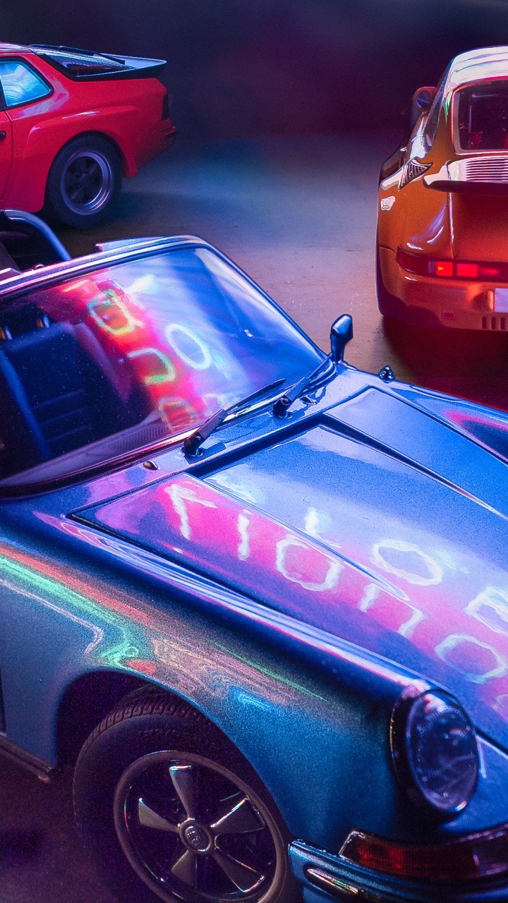 Purple and Orange Porsche 911. Wallpaper in 720x1280 Resolution