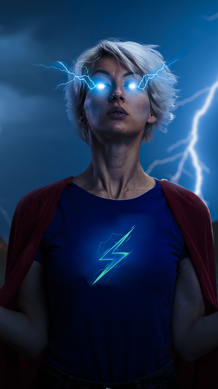 Magie, Foudre, Thunder, Supergirl, Orage. Wallpaper in 750x1334 Resolution