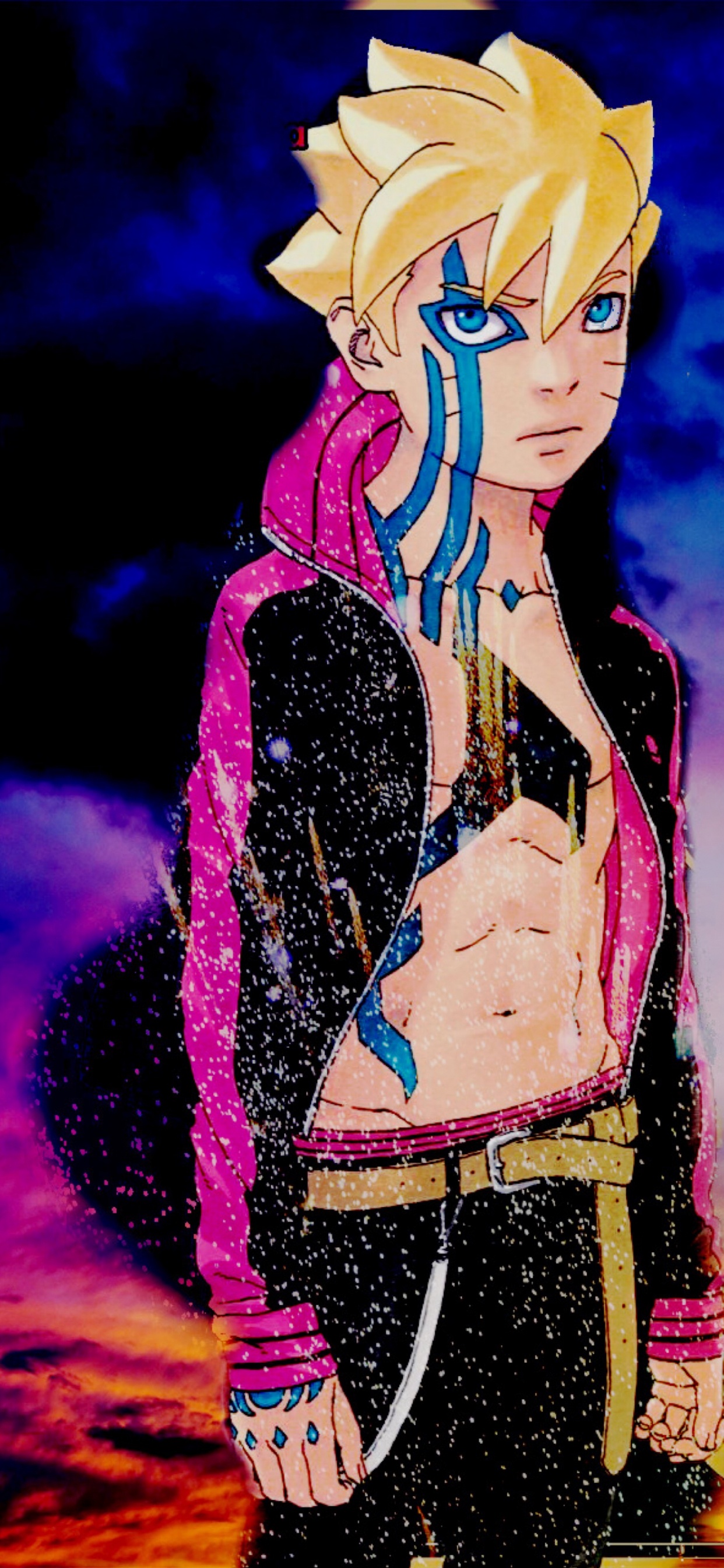 Boruto Boruto-наруто Фильм, Kunst, Purpur, Pink, Cloud. Wallpaper in 1242x2688 Resolution