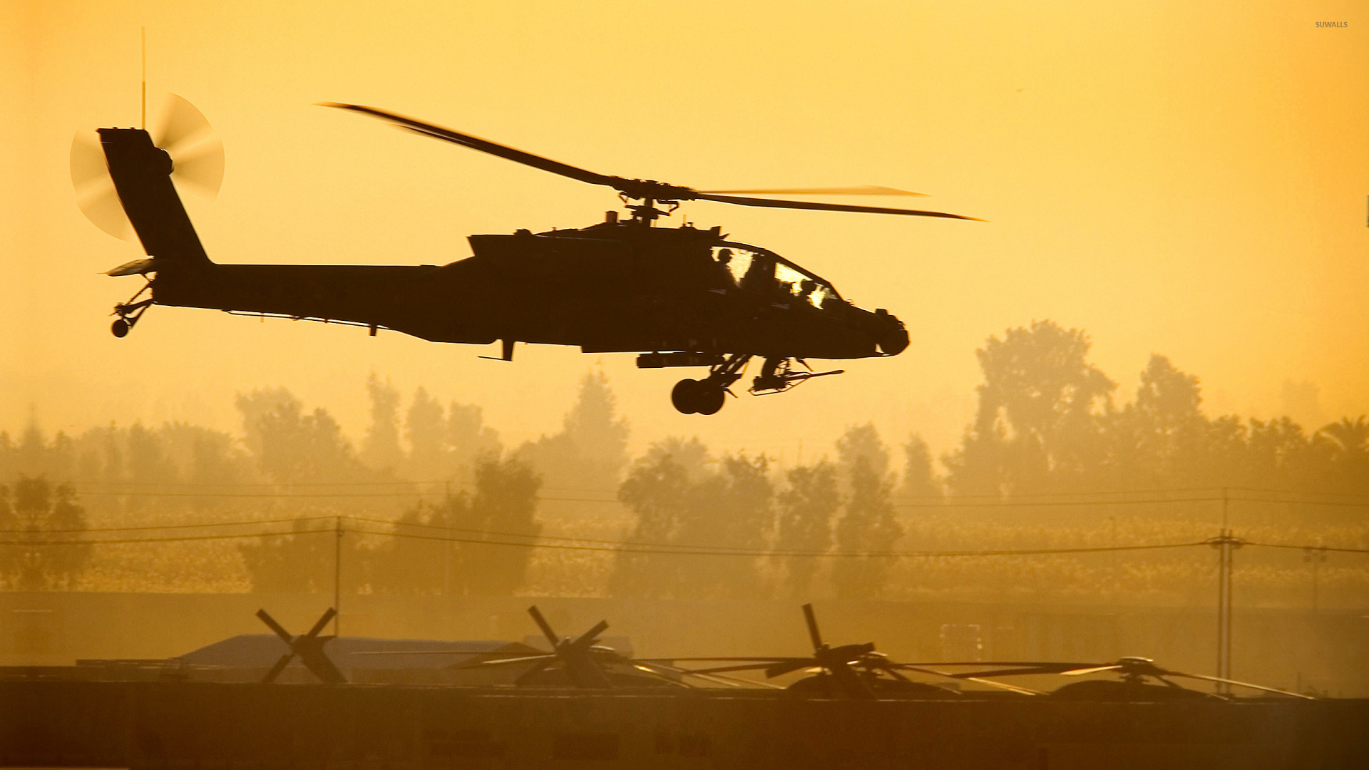 Black Helicopter on The Sky. Wallpaper in 1920x1080 Resolution