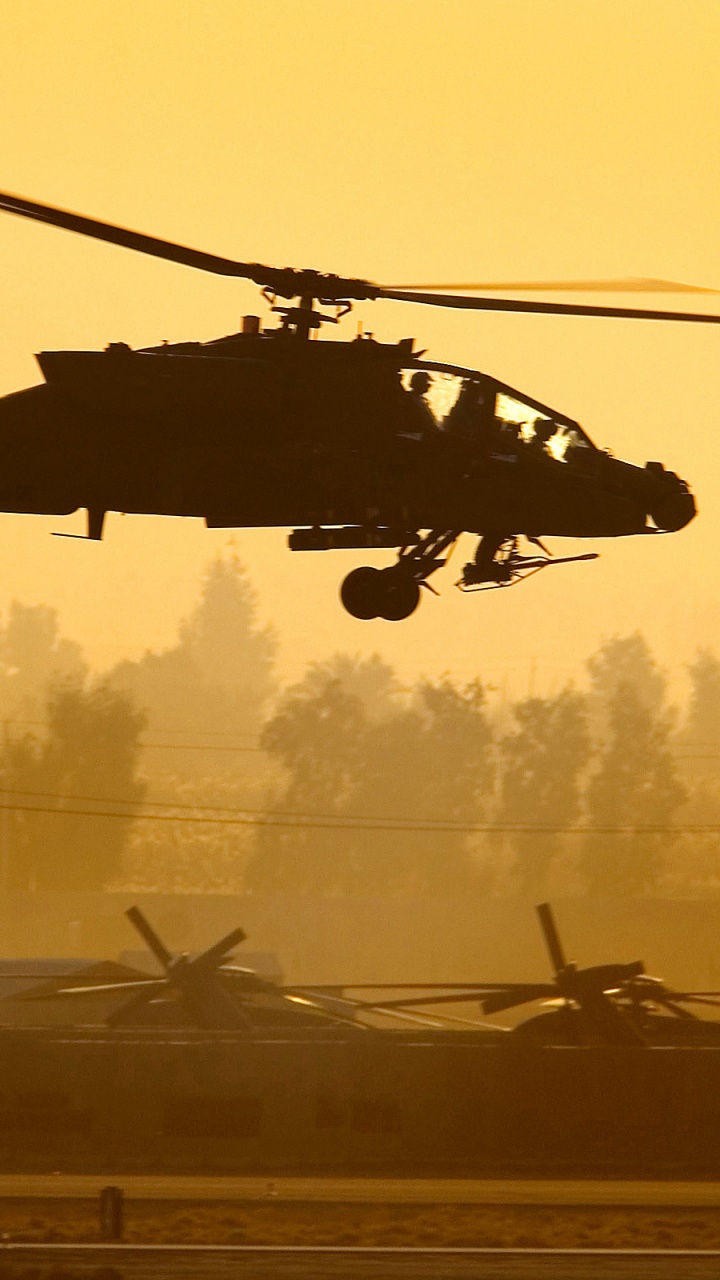 Black Helicopter on The Sky. Wallpaper in 720x1280 Resolution