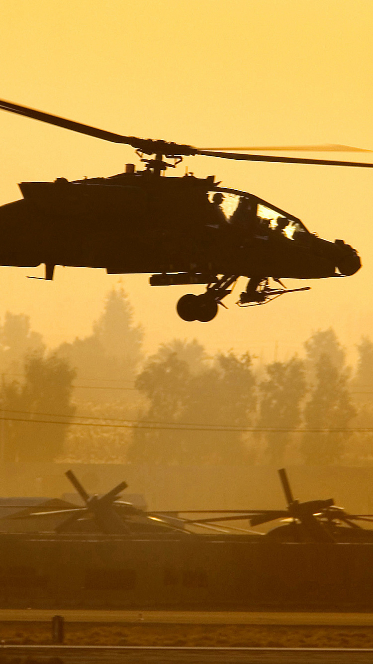 Black Helicopter on The Sky. Wallpaper in 750x1334 Resolution